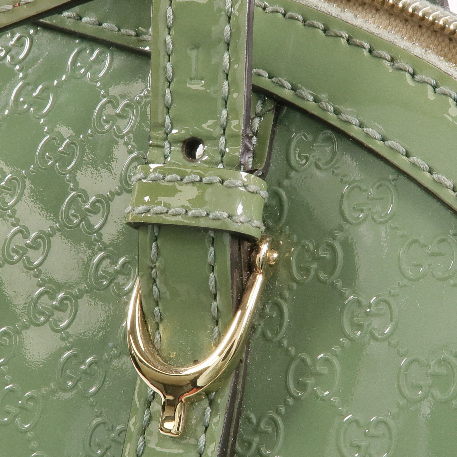 GUCCI 漆皮皮革2 Way Shoulder金扣手挽肩背兩用袋