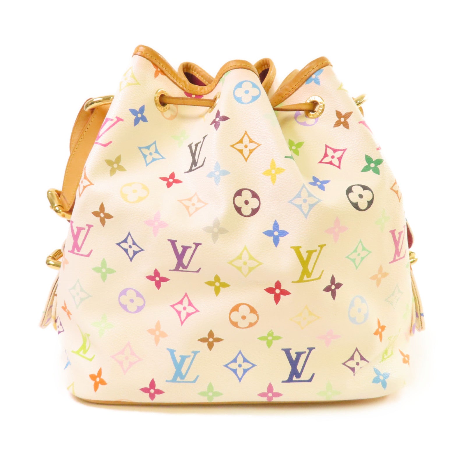 LOUIS VUITTON Monogram Multicolor Petit Noe Shoulder Bag金扣肩背袋白色/彩色