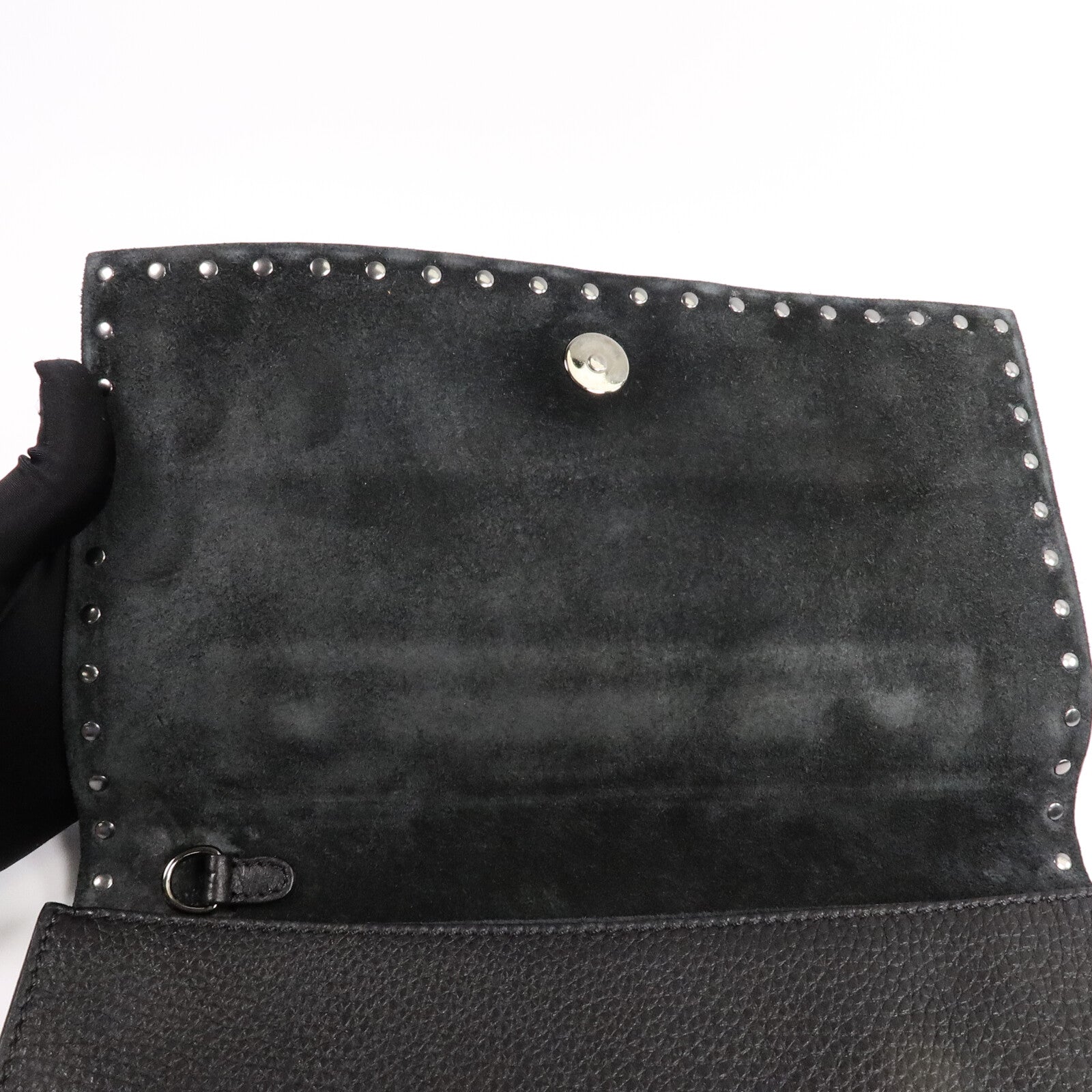 Valentino 牛皮皮革Rockstud Clutch手拿包