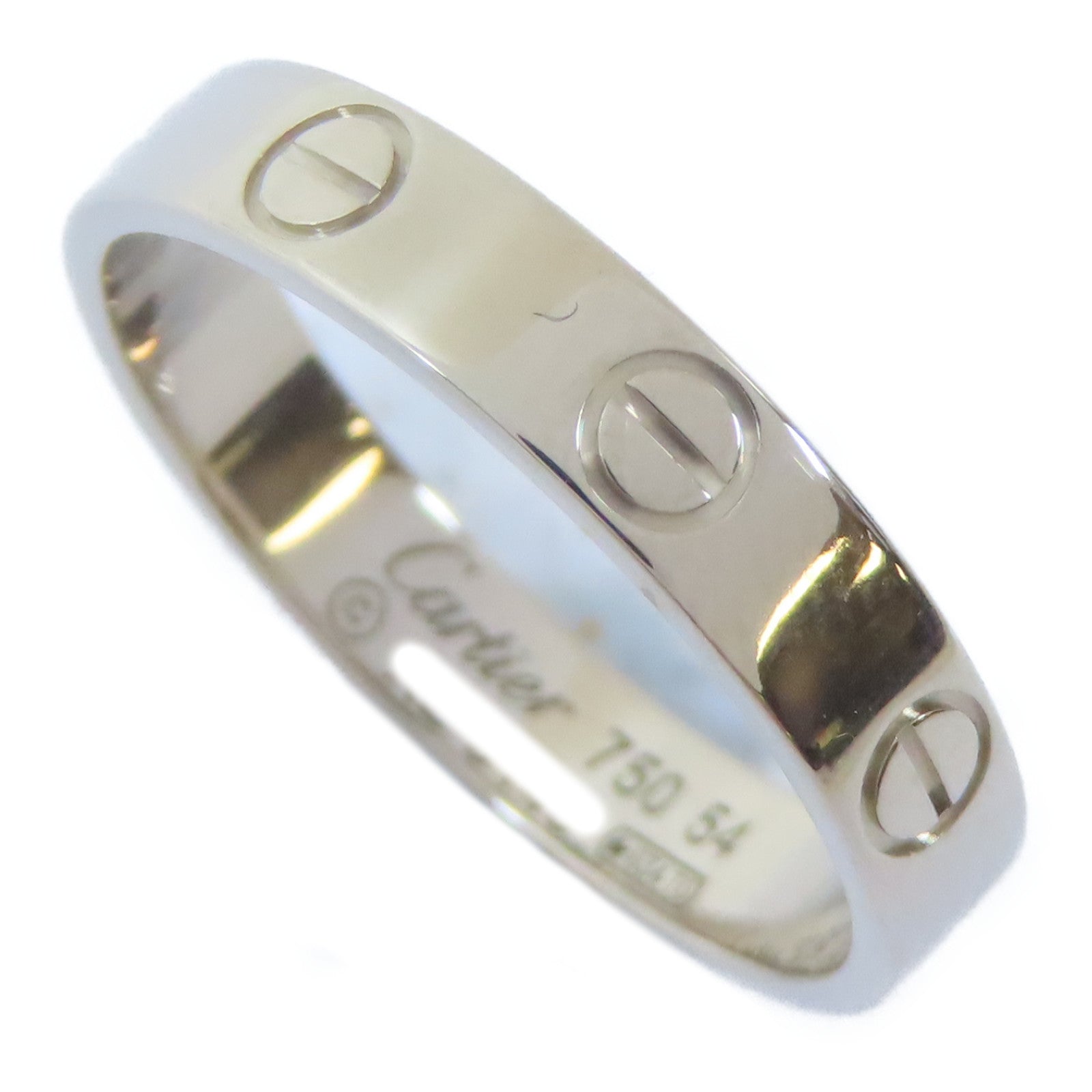 CARTIER 18K白金Mini Love Ring戒指Cartier#54/US#6.75