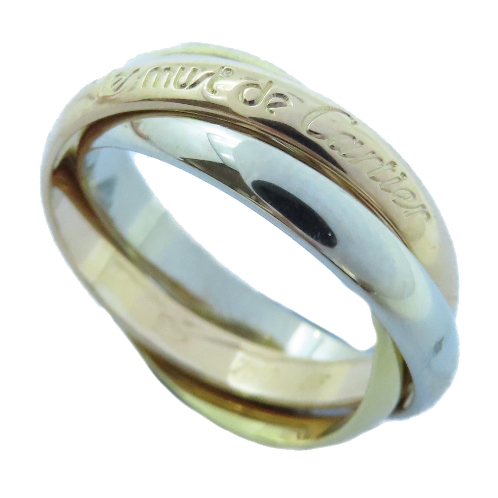 CARTIER 【激減優惠】18K黃金/白金/玫瑰金Trinity戒指Cartier#53/US#6.5
