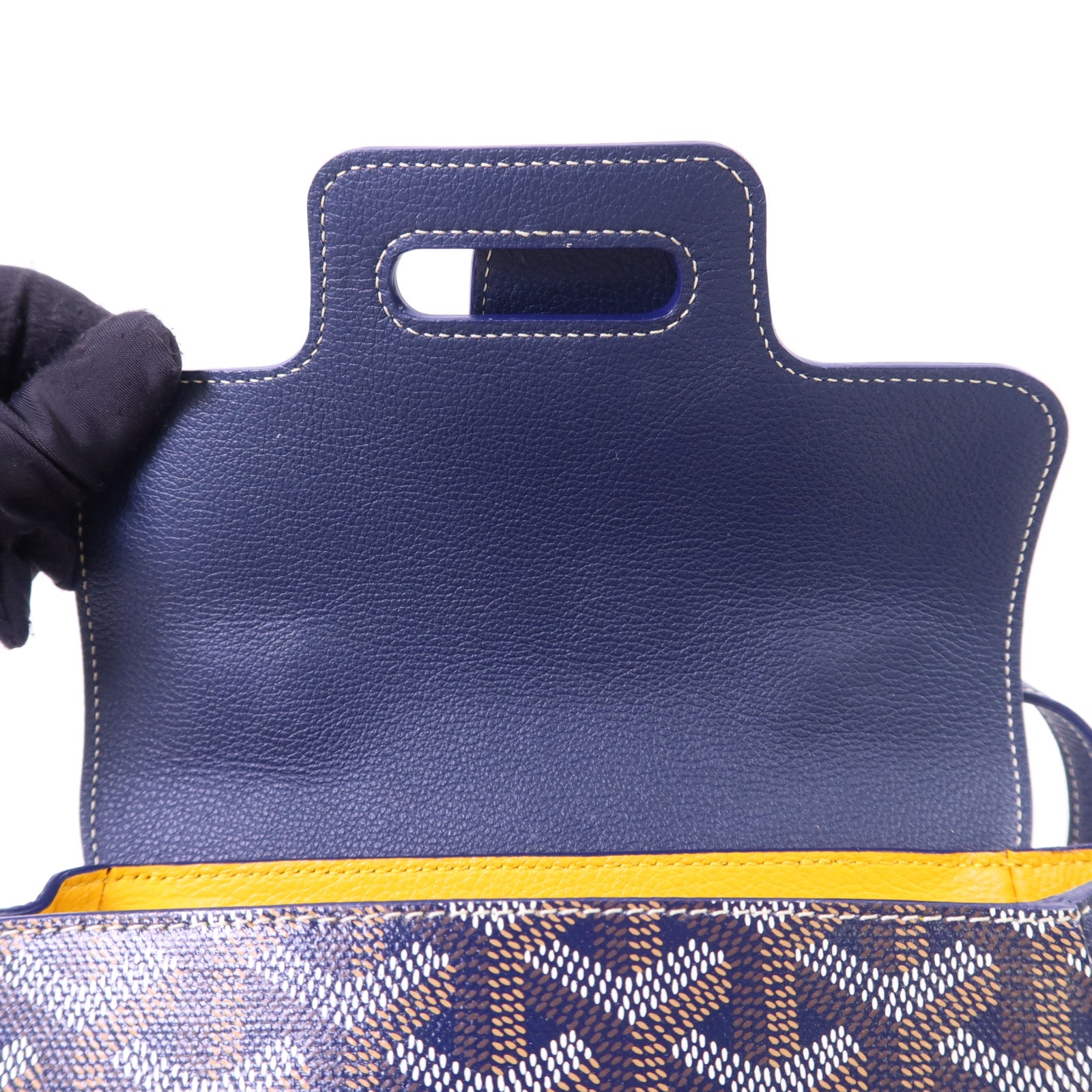 GOYARD 塗層帆布/牛皮皮革Souple Mini銀扣手挽肩背兩用袋