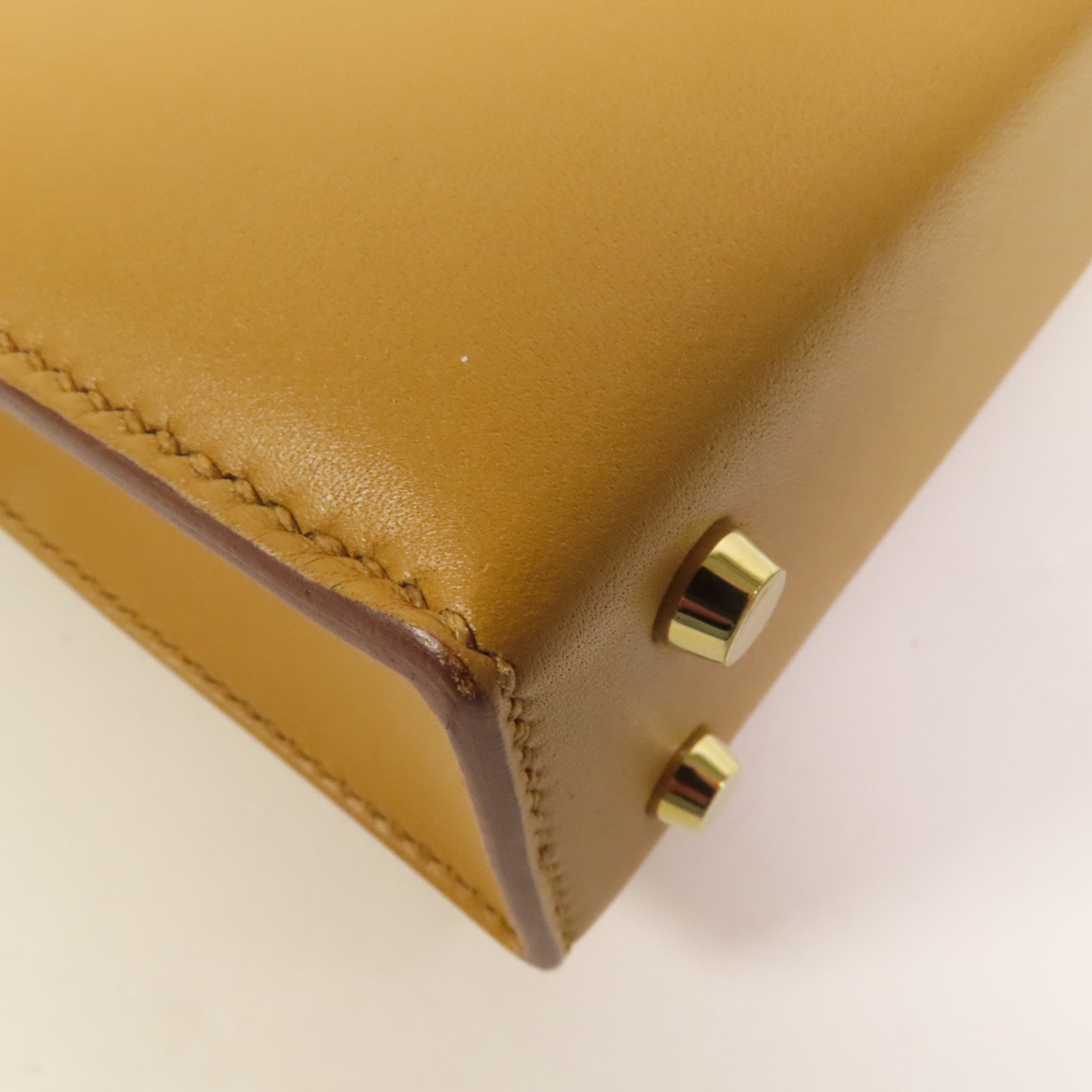 HERMES Tadelakt皮革Verrou Mini金扣鏈帶肩背袋Sesame