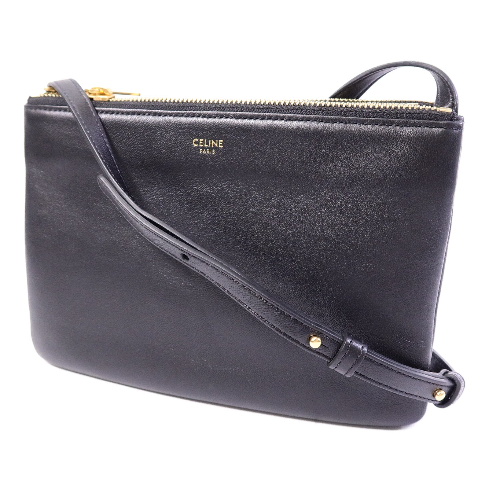 CELINE 牛皮皮革Trio肩背袋
