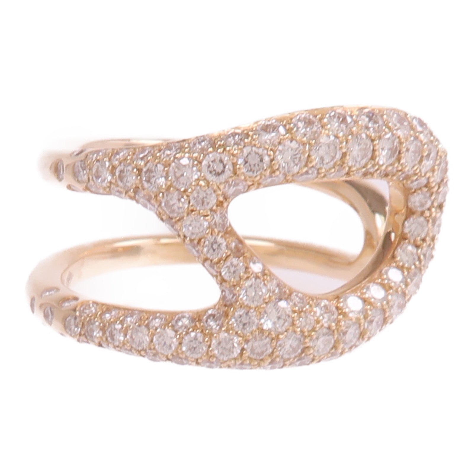 HERMES 18K玫瑰金Chaine d'ancre Punk Ring鑽石戒指