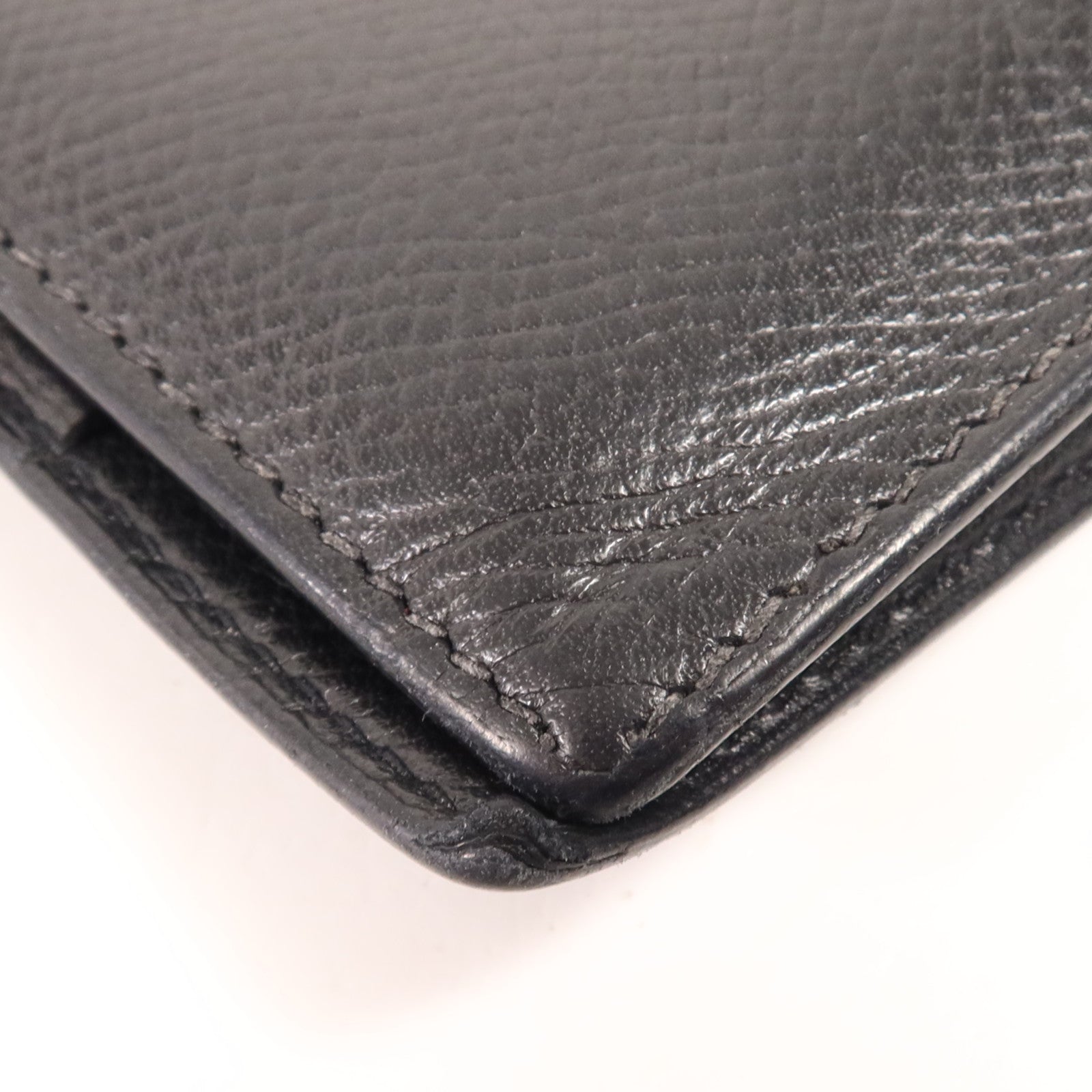 HERMES Epsom皮革Bearn Wallet金扣長錢包Noir