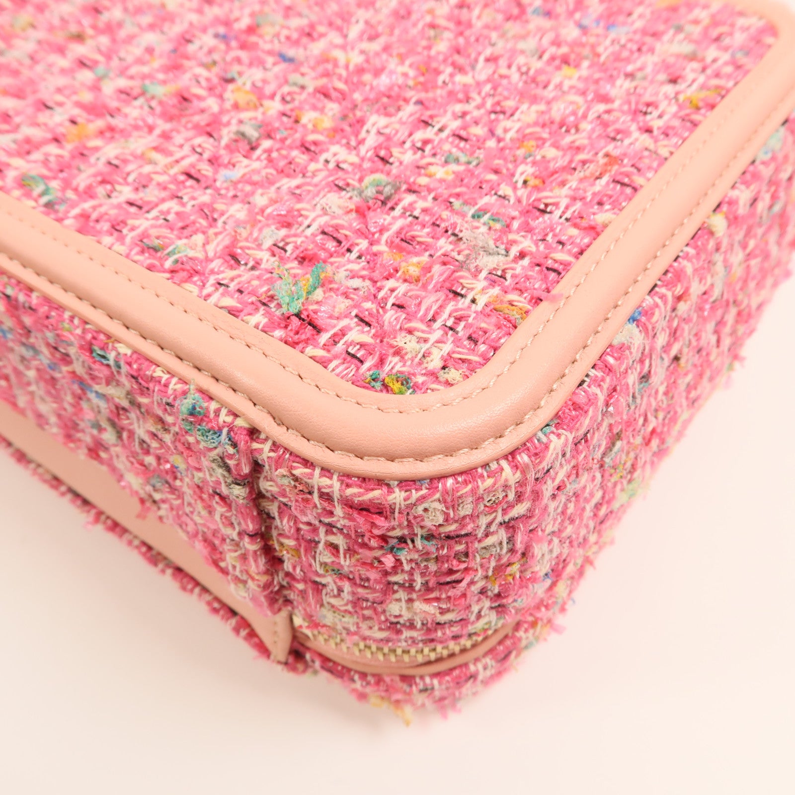CHANEL 粗花呢Vanity Case 21cm金扣鏈帶肩背袋