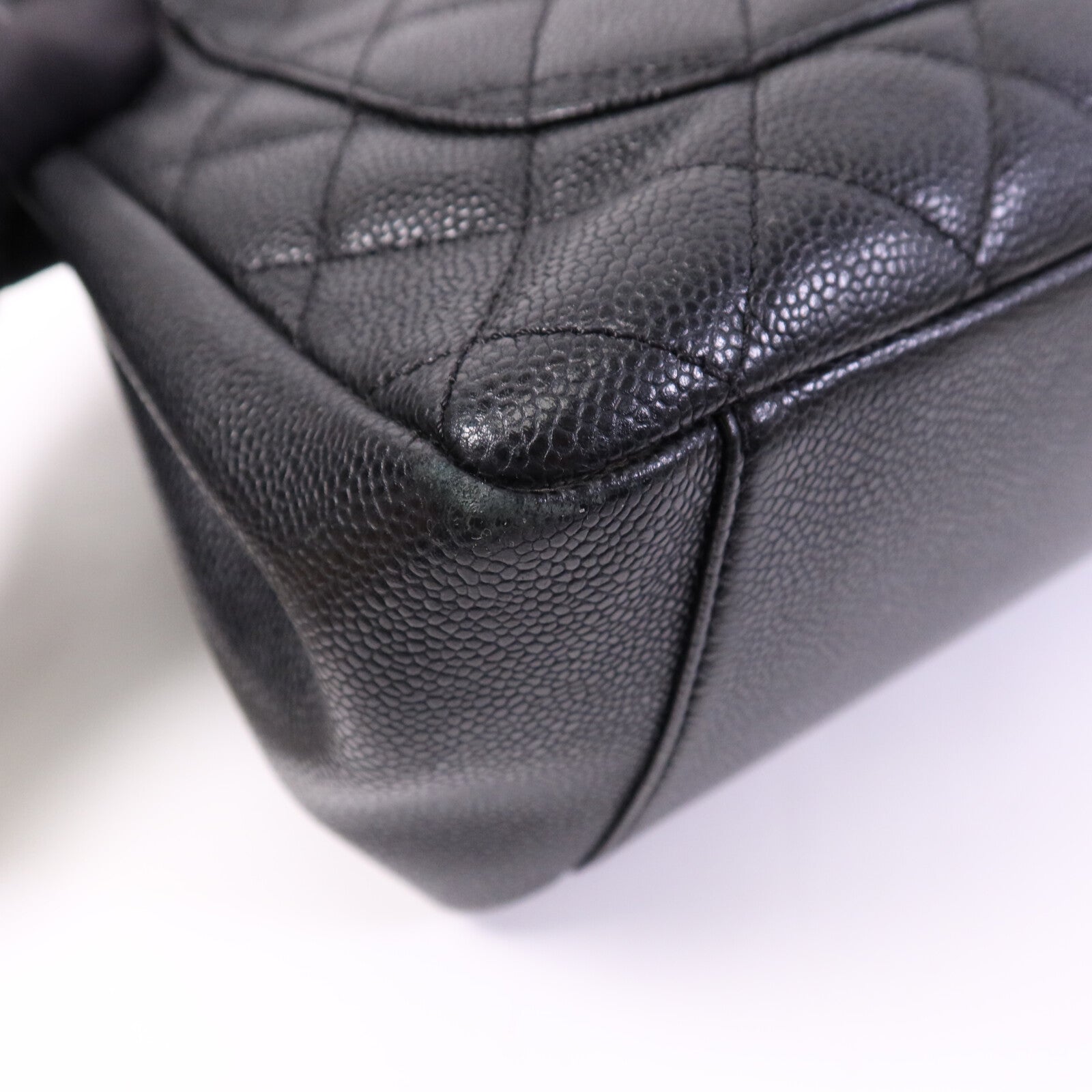CHANEL 牛皮皮革GST Grand Shopping Tote Bag銀扣鏈帶肩背袋