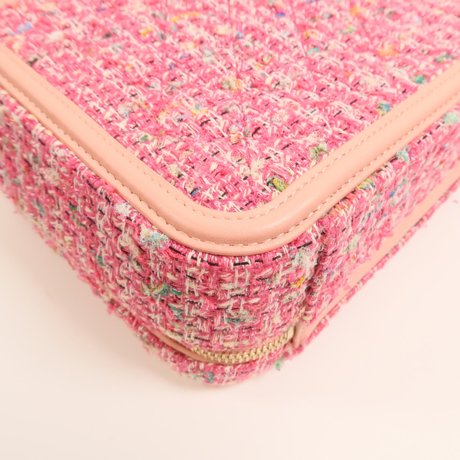 CHANEL 粗花呢Vanity Case 21cm金扣鏈帶肩背袋