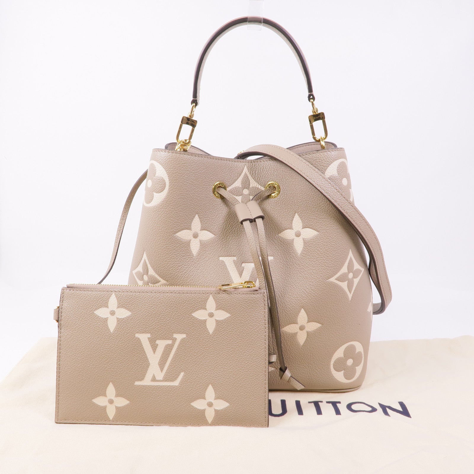 LOUIS VUITTON Monogram Empreinte Neo Noe MM金扣手挽肩背兩用袋