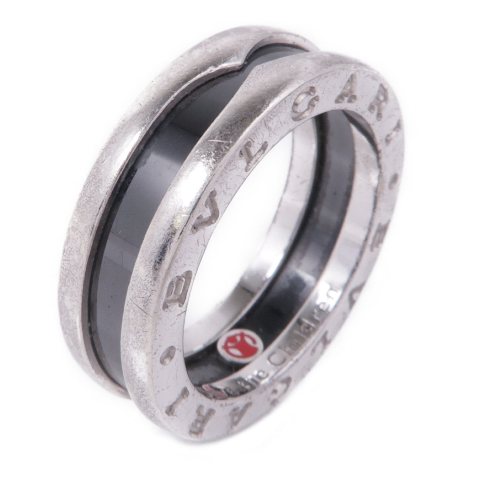 BVLGARI 925純銀/陶瓷B-zero 1 Save The Children Ring戒指Bvlgari#53/US#6