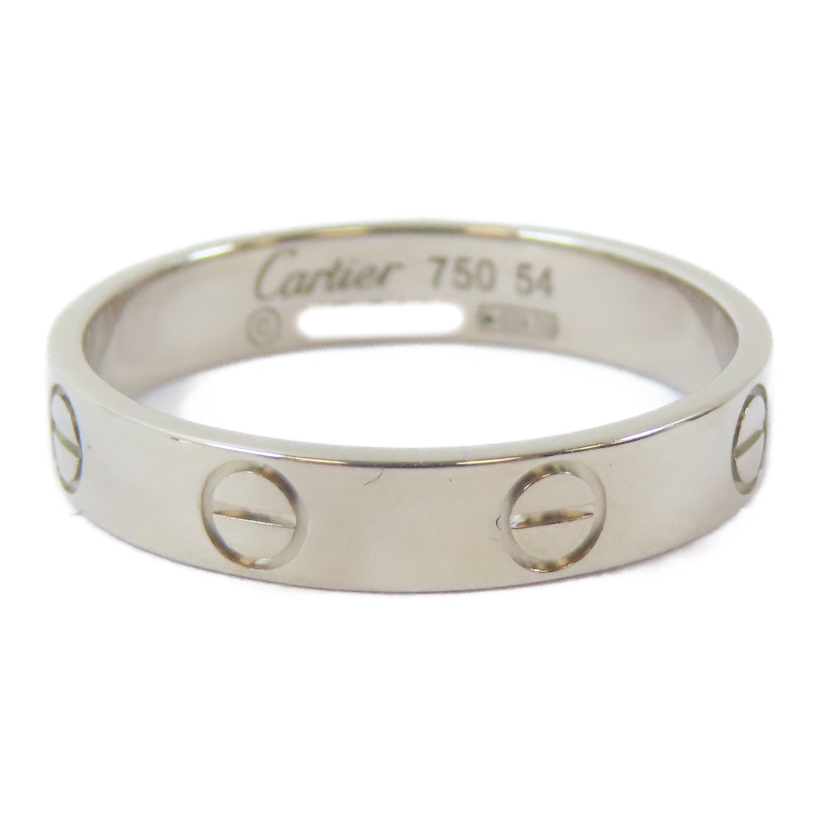 CARTIER 18K白金Mini Love Ring戒指Cartier#54/US#6.75