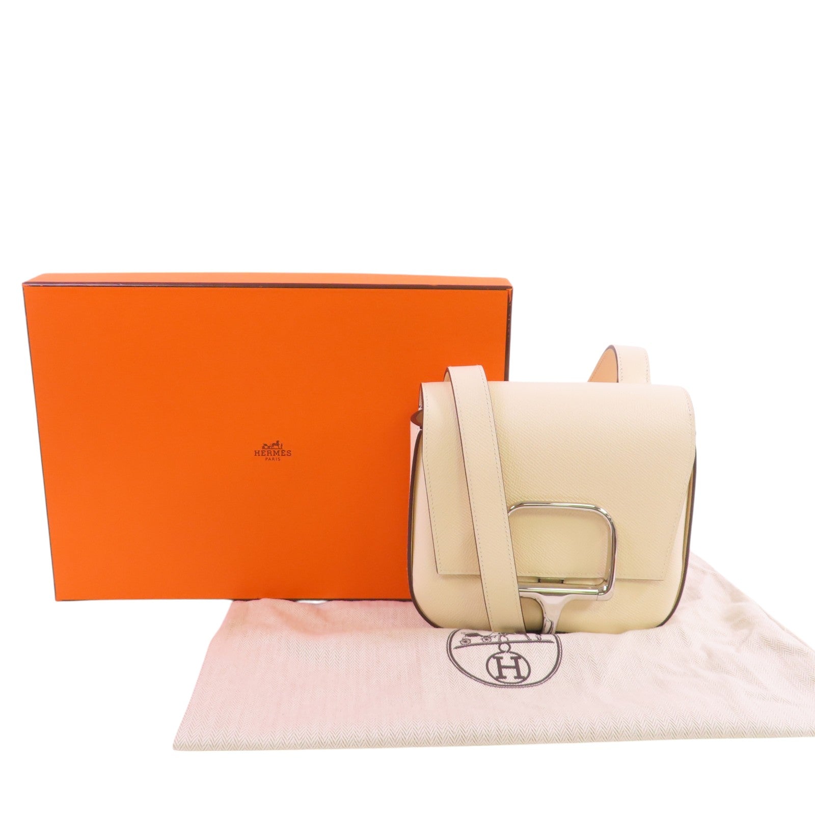 HERMES Epsom皮革Mini Della Shoulder Bag銀扣肩背袋