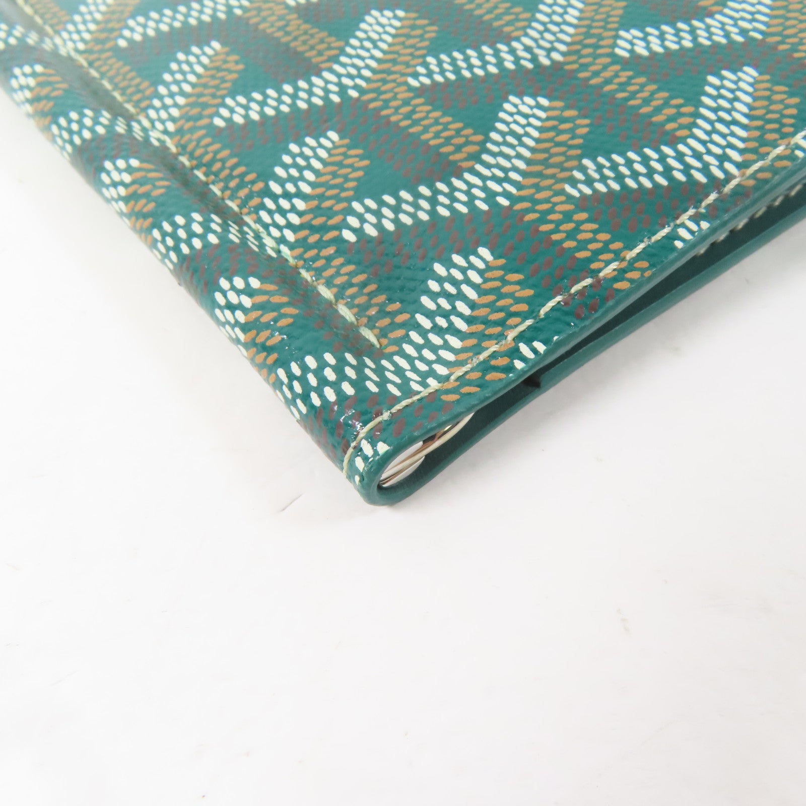 GOYARD 塗層帆布Card Case銀扣卡片套綠色
