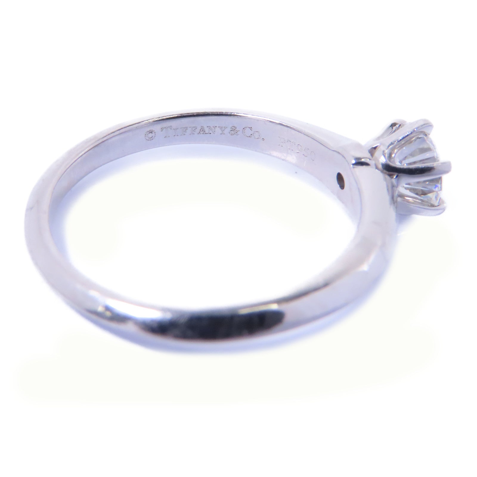 TIFFANY＆CO PT950鉑金Diamond Ring 0.57ct鑽石戒指US#5.75
