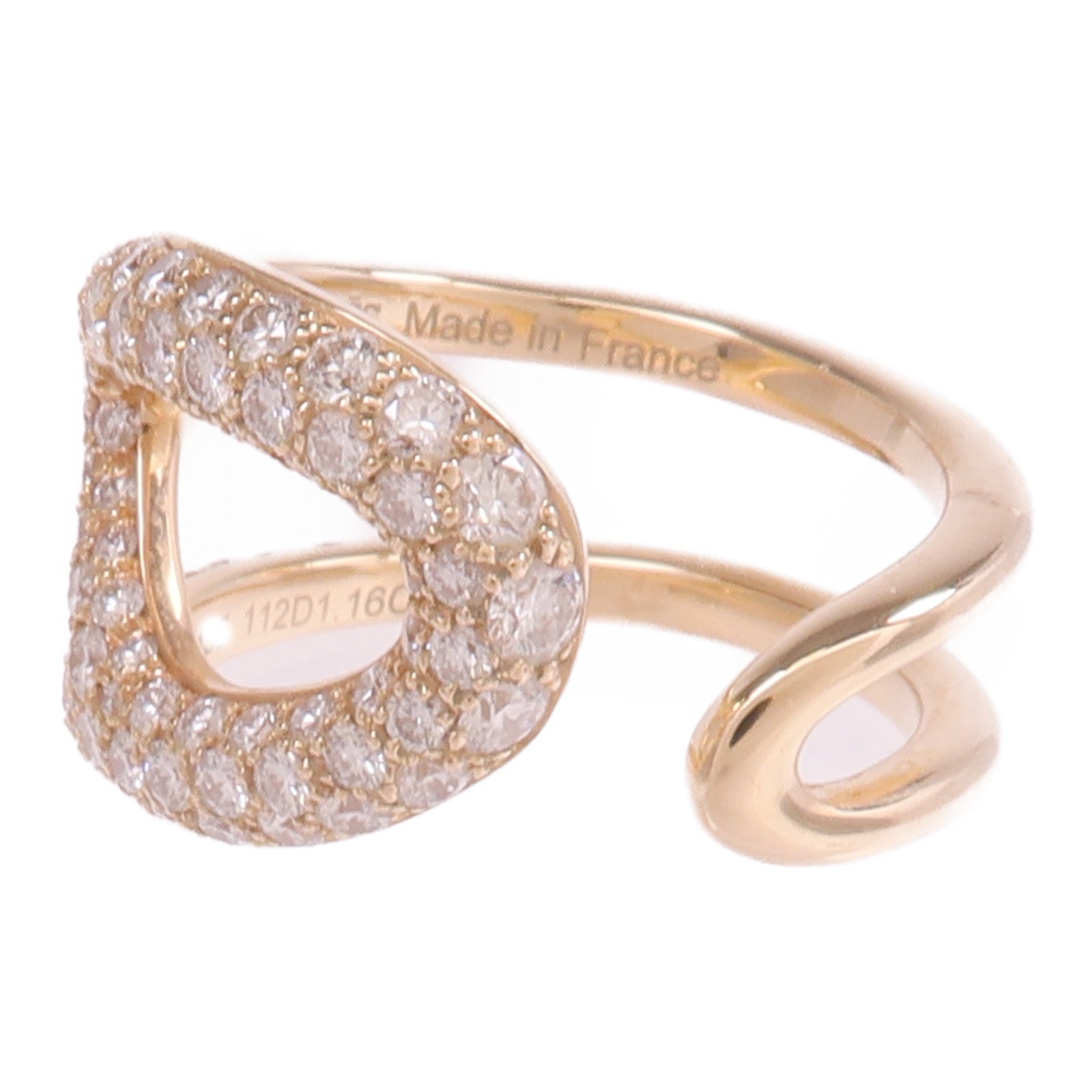 HERMES 18K玫瑰金Chaine d'ancre Punk Ring鑽石戒指