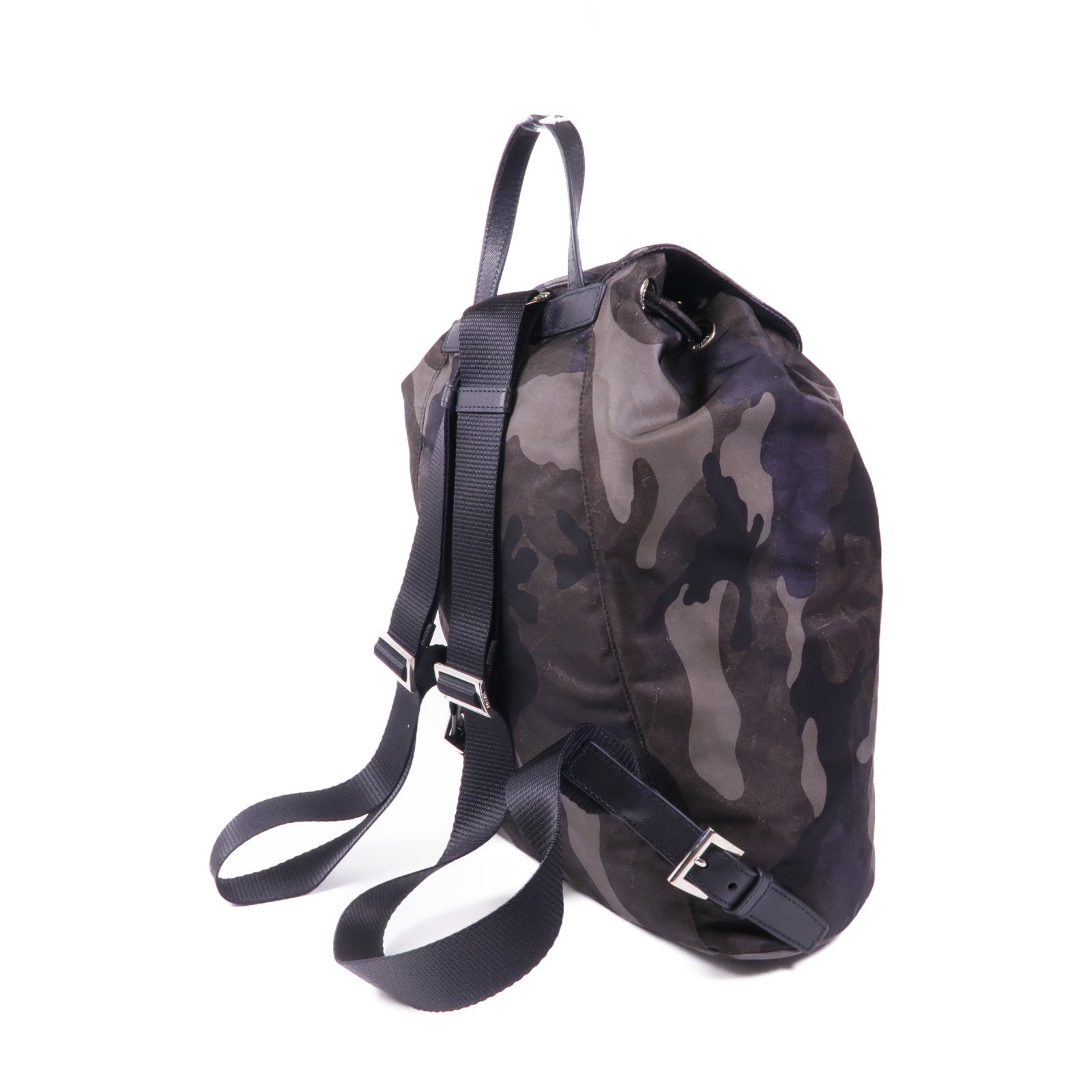 PRADA 尼龍Backpack銀扣背包