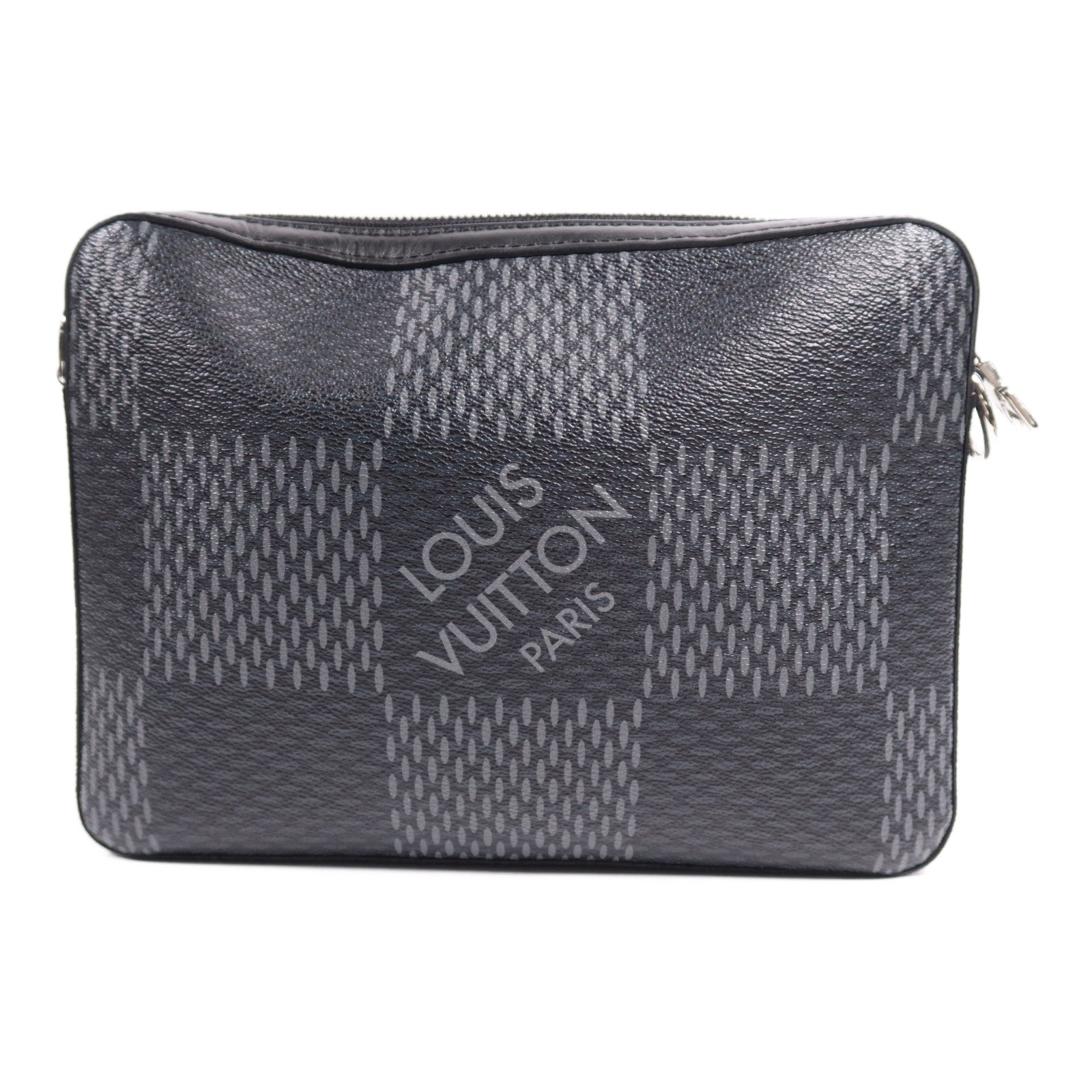 LOUIS VUITTON Damier Graphite Trio Messenger銀扣肩背袋