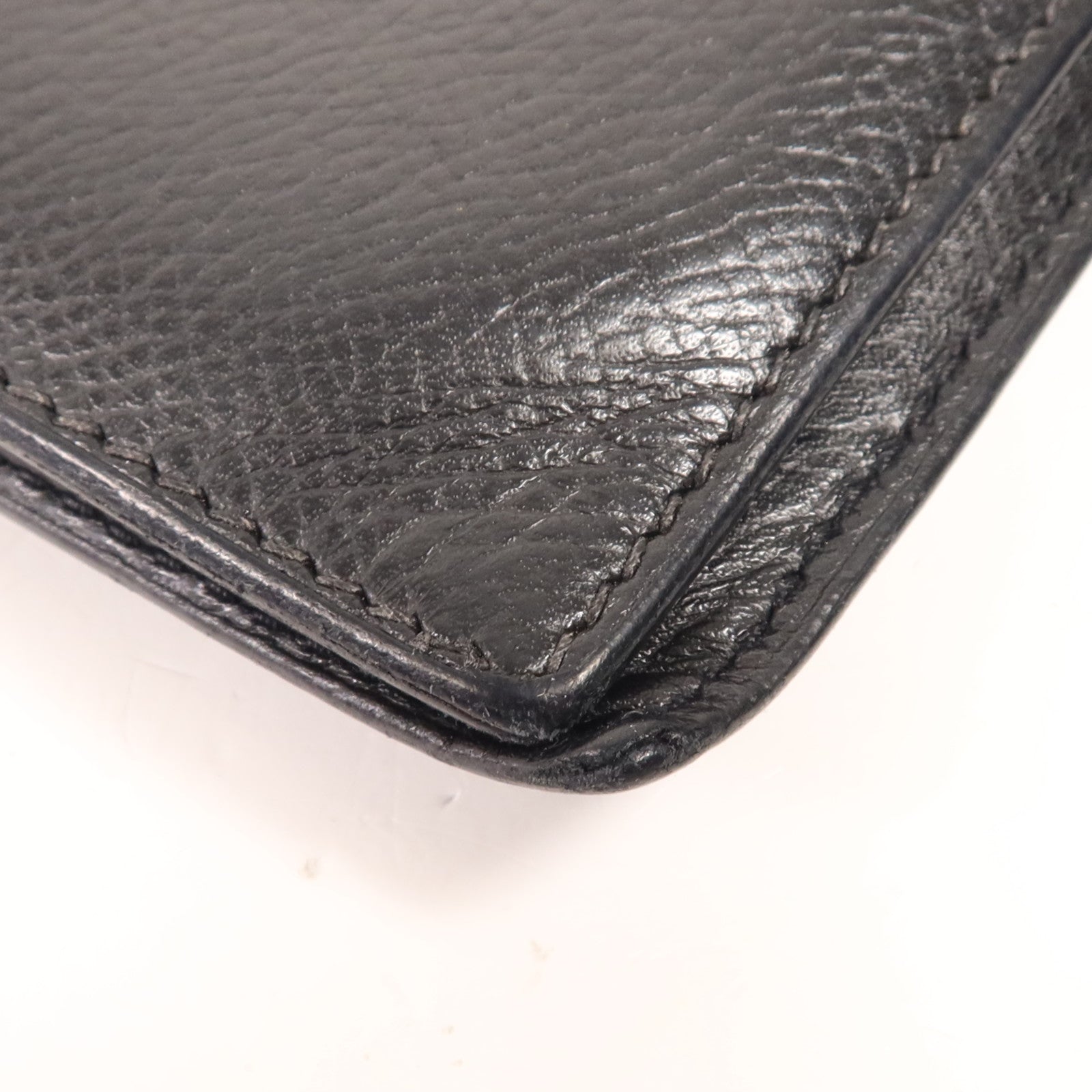 HERMES Epsom皮革Bearn Wallet金扣長錢包Noir