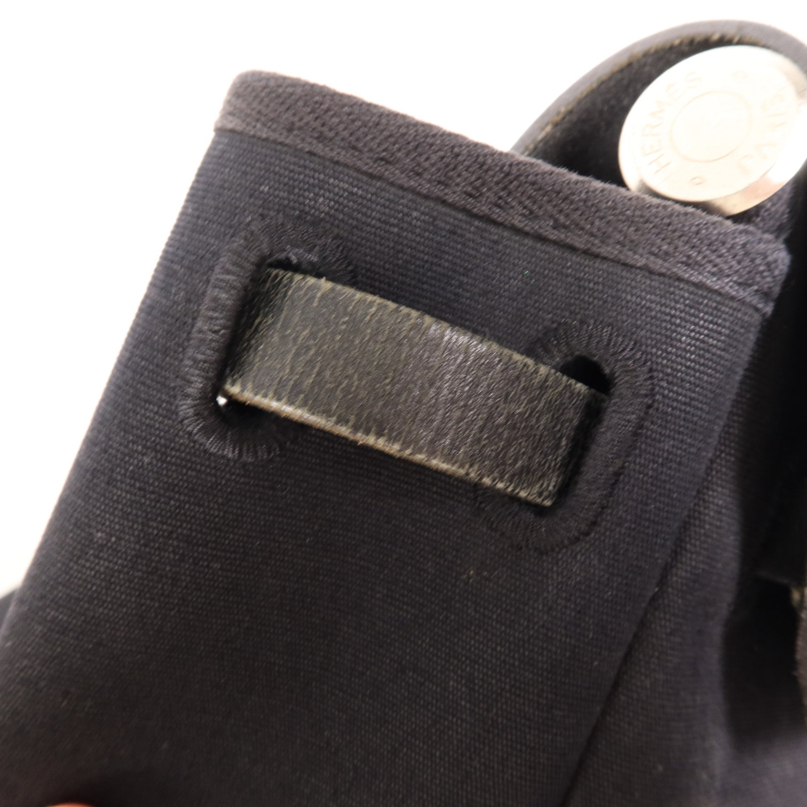 HERMES 帆布Herbag Backpack銀扣背包