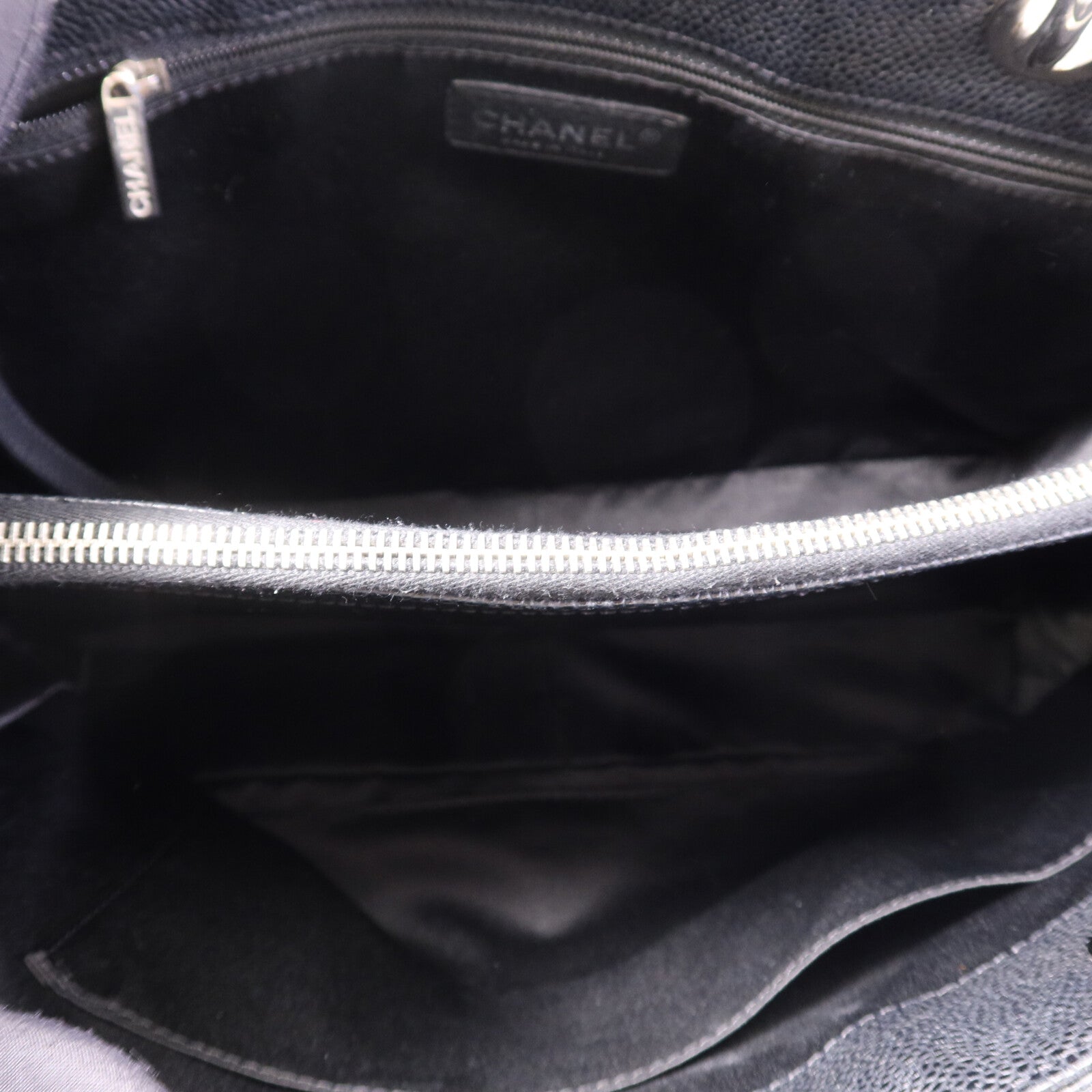 CHANEL 牛皮皮革GST Grand Shopping Tote Bag銀扣鏈帶肩背袋