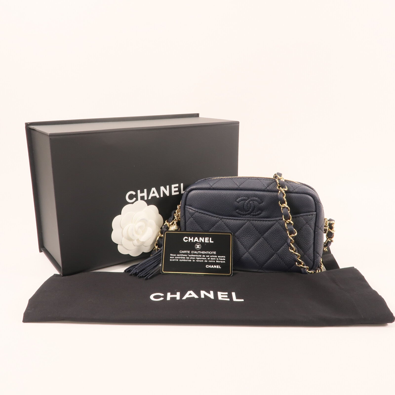 CHANEL 【激減優惠】牛皮皮革Chain Shoulder金扣鏈帶肩背袋