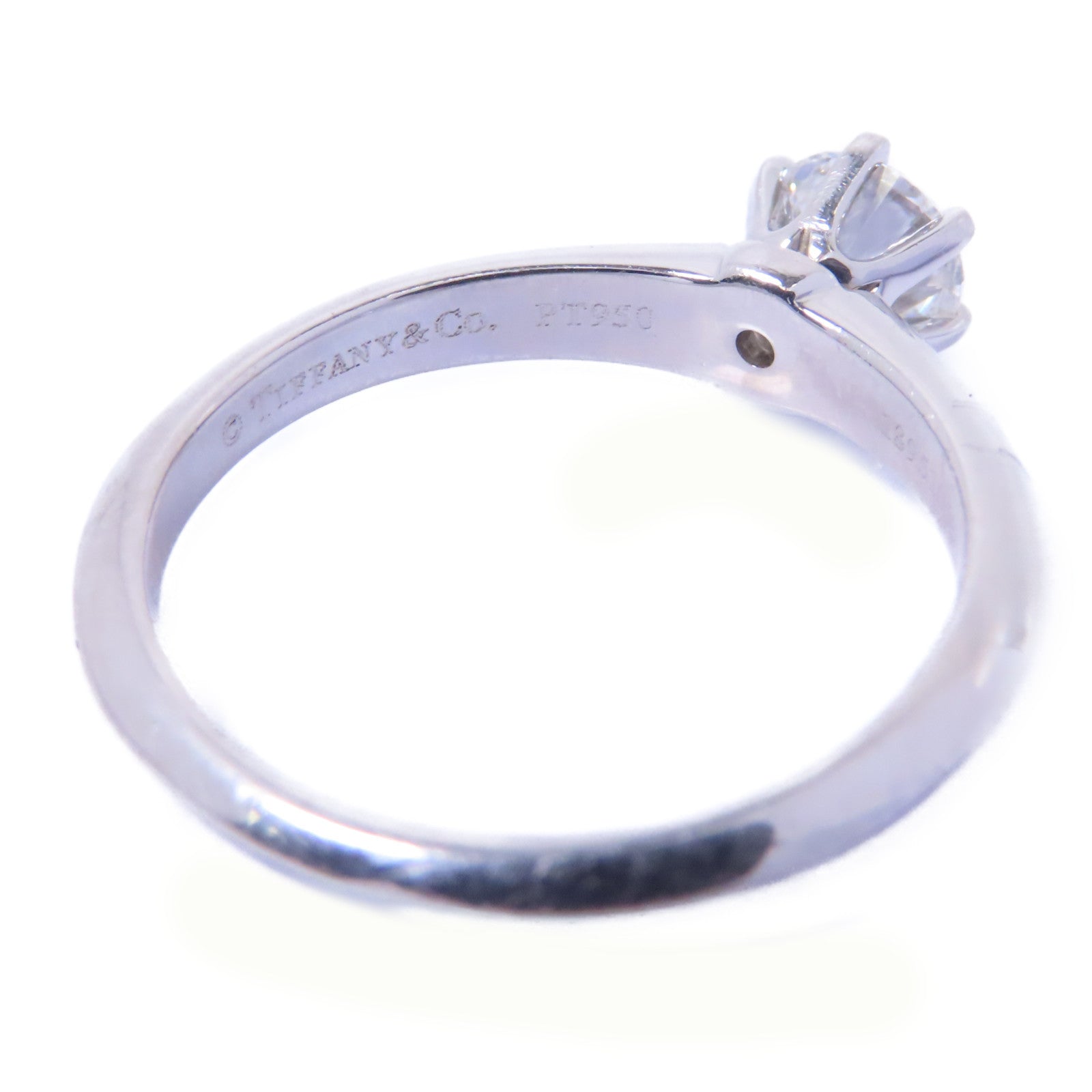 TIFFANY＆CO PT950鉑金Diamond Ring 0.57ct鑽石戒指US#5.75