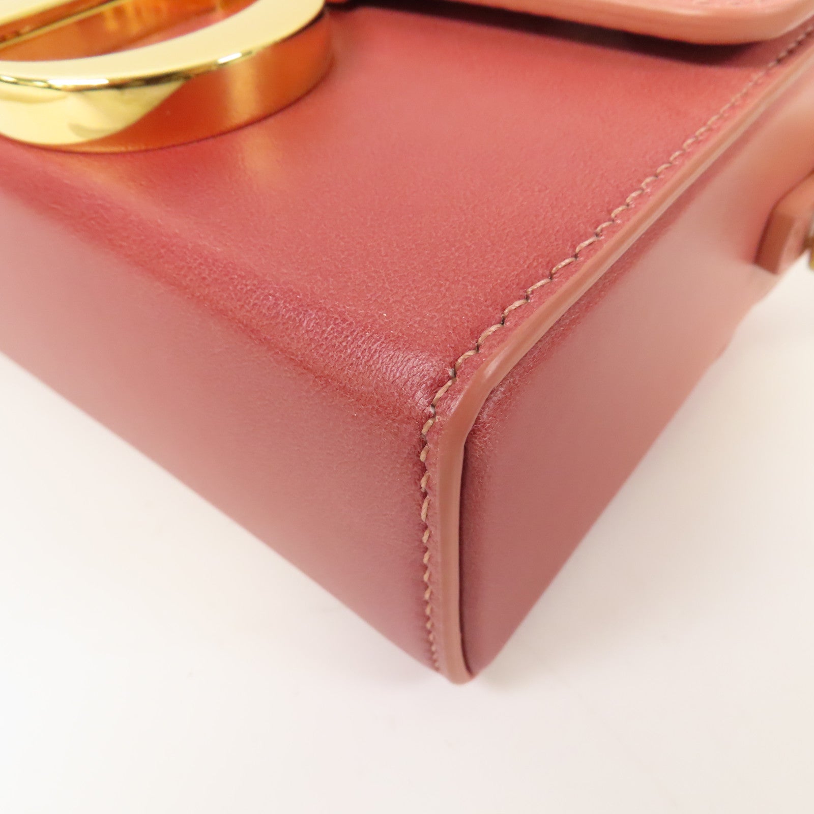 Dior 牛皮皮革Shoulder Bag金扣肩背袋粉紅色