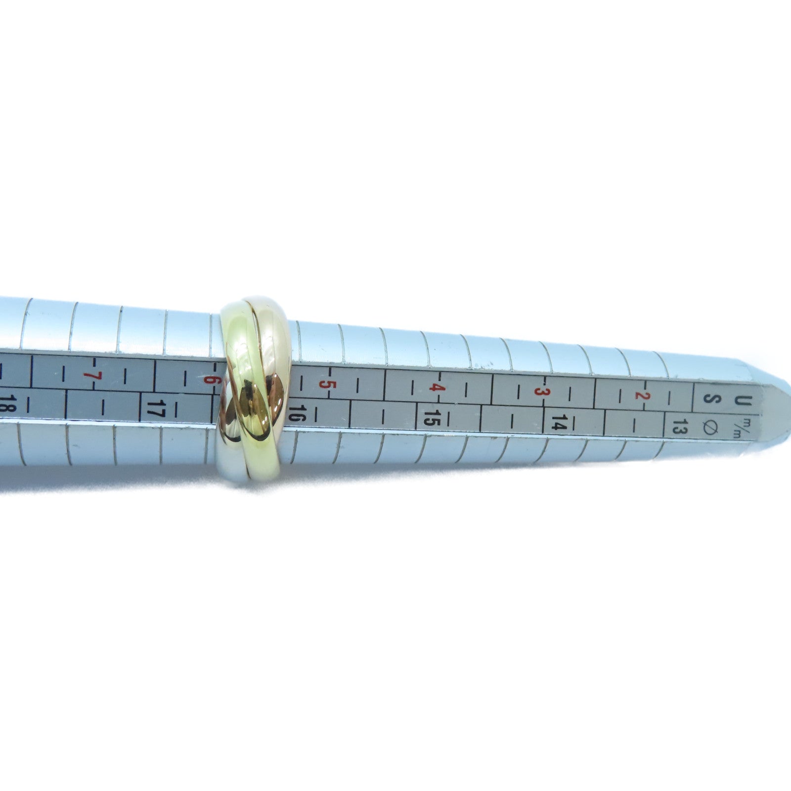 CARTIER 18K黃金/白金/玫瑰金Trinity戒指Cartier#51/US#5.75