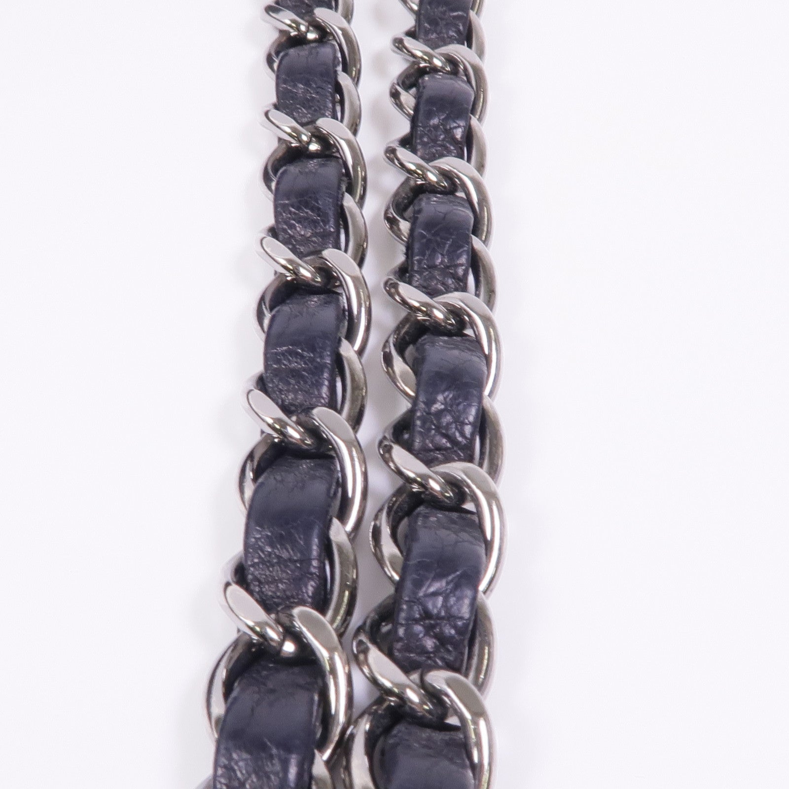 CHANEL 羊皮皮革Chain Shoulder銀扣鏈帶肩背袋