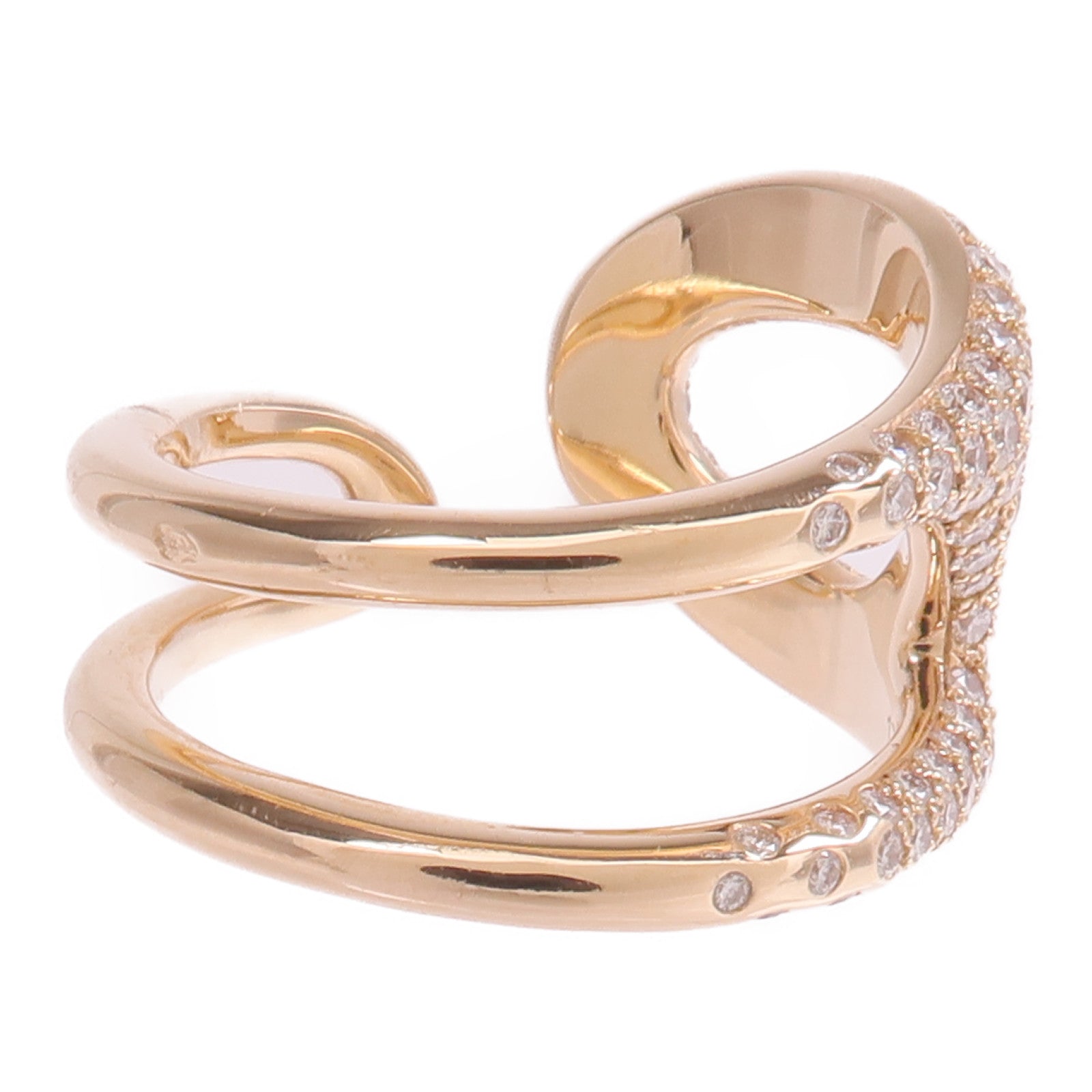 HERMES 18K玫瑰金Chaine d'ancre Punk Ring鑽石戒指