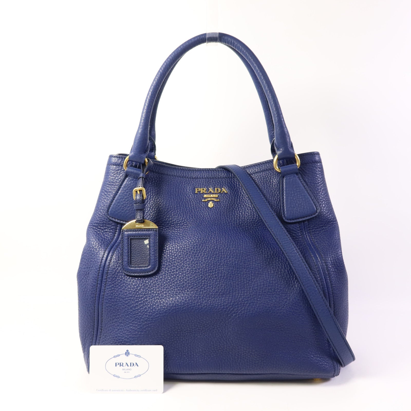 PRADA 牛皮皮革2 Way Shoulder Bag金扣手挽肩背兩用袋