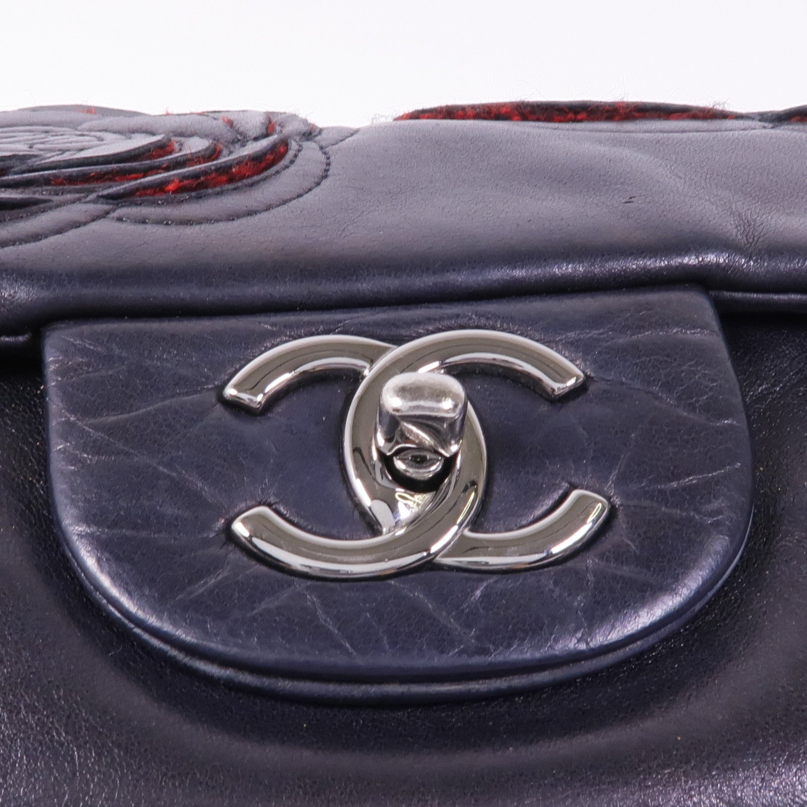 CHANEL 羊皮皮革Chain Shoulder銀扣鏈帶肩背袋