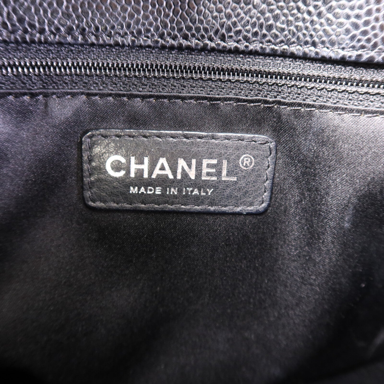 CHANEL 牛皮皮革GST Grand Shopping Tote Bag銀扣鏈帶肩背袋