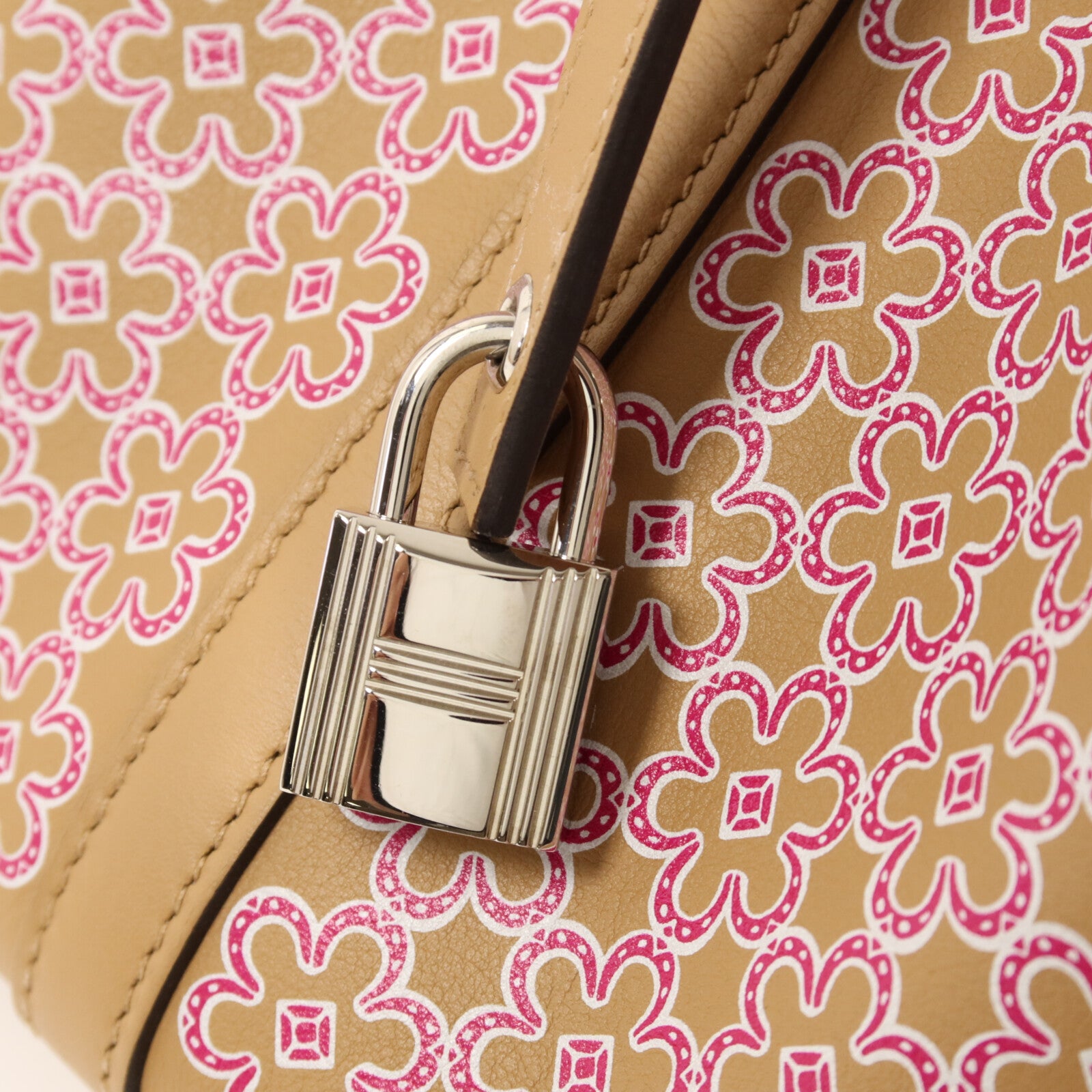 HERMES Swift皮革Picotin PM Lucky Daisy手挽袋銀扣手挽袋Chai/紫色