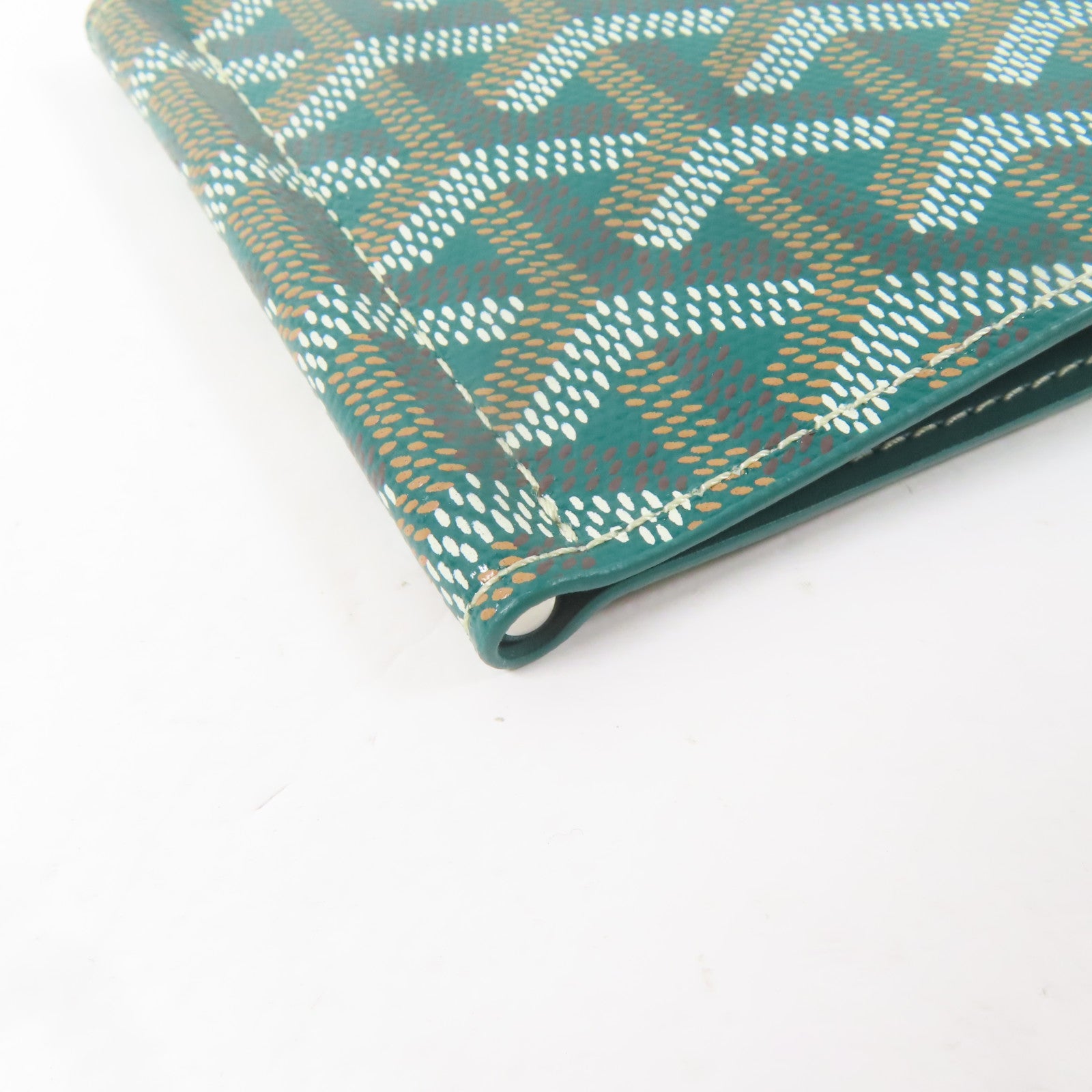 GOYARD 塗層帆布Card Case銀扣卡片套綠色