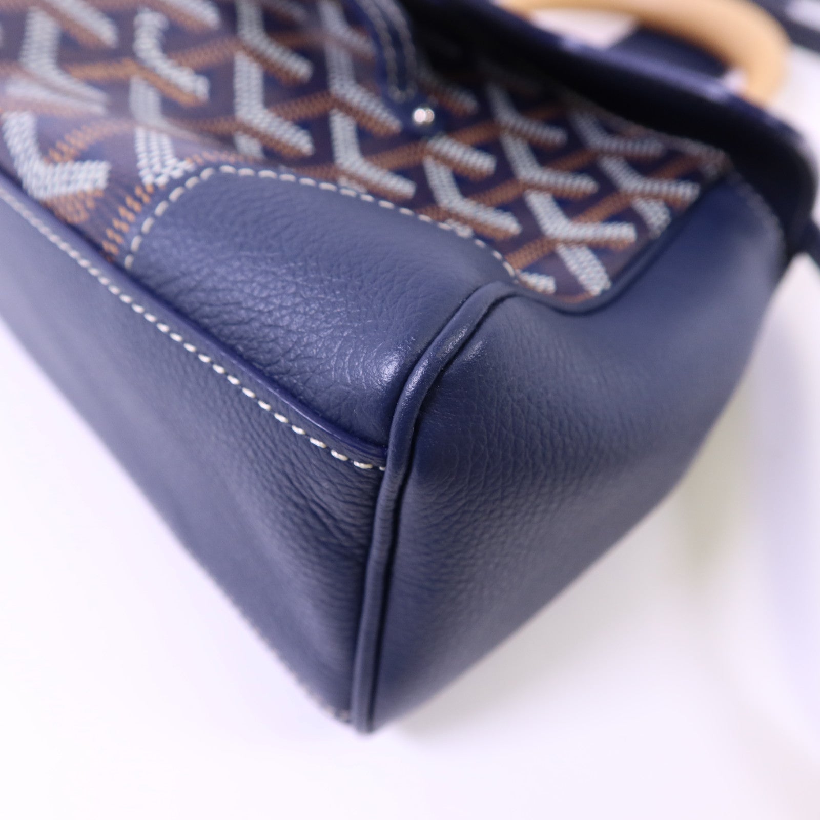 GOYARD 塗層帆布/牛皮皮革Souple Mini銀扣手挽肩背兩用袋