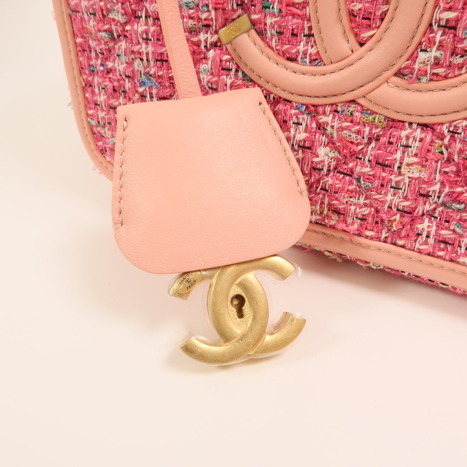 CHANEL 粗花呢Vanity Case 21cm金扣鏈帶肩背袋