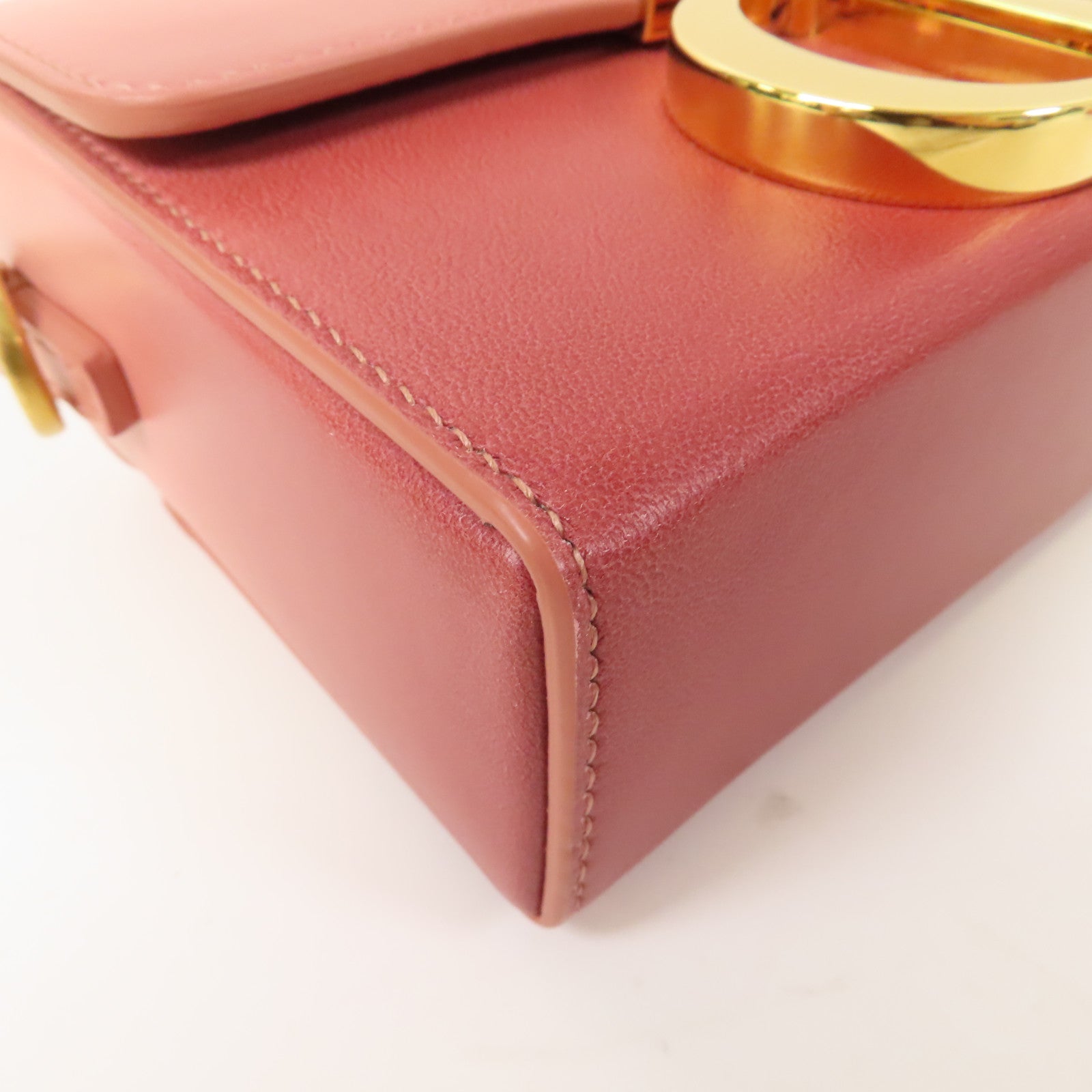 Dior 牛皮皮革Shoulder Bag金扣肩背袋粉紅色