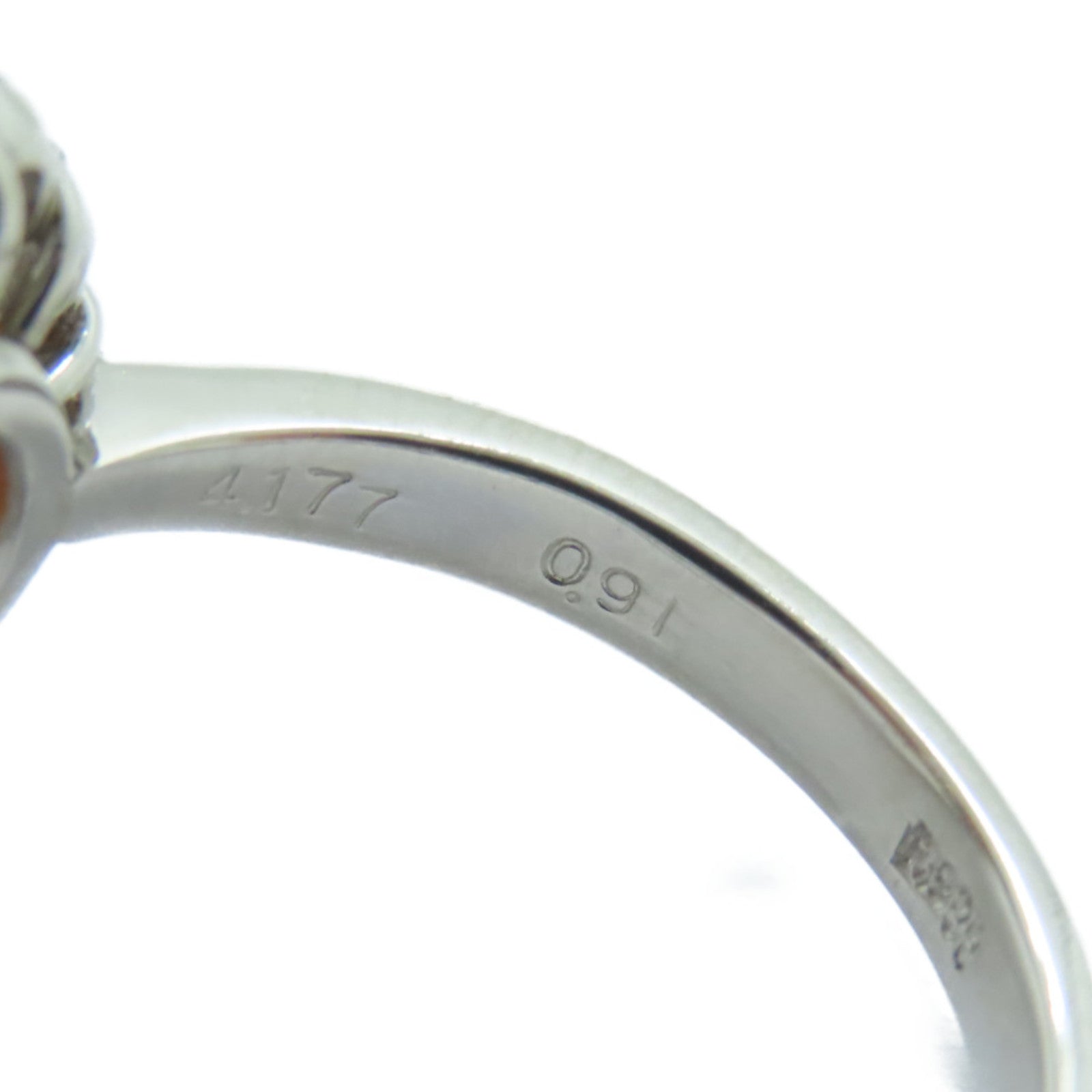 JEWELRY PT900鉑金Sapphire Ring 4.177ct橙色藍寶石/0.91ct鑚石戒指US#8.25