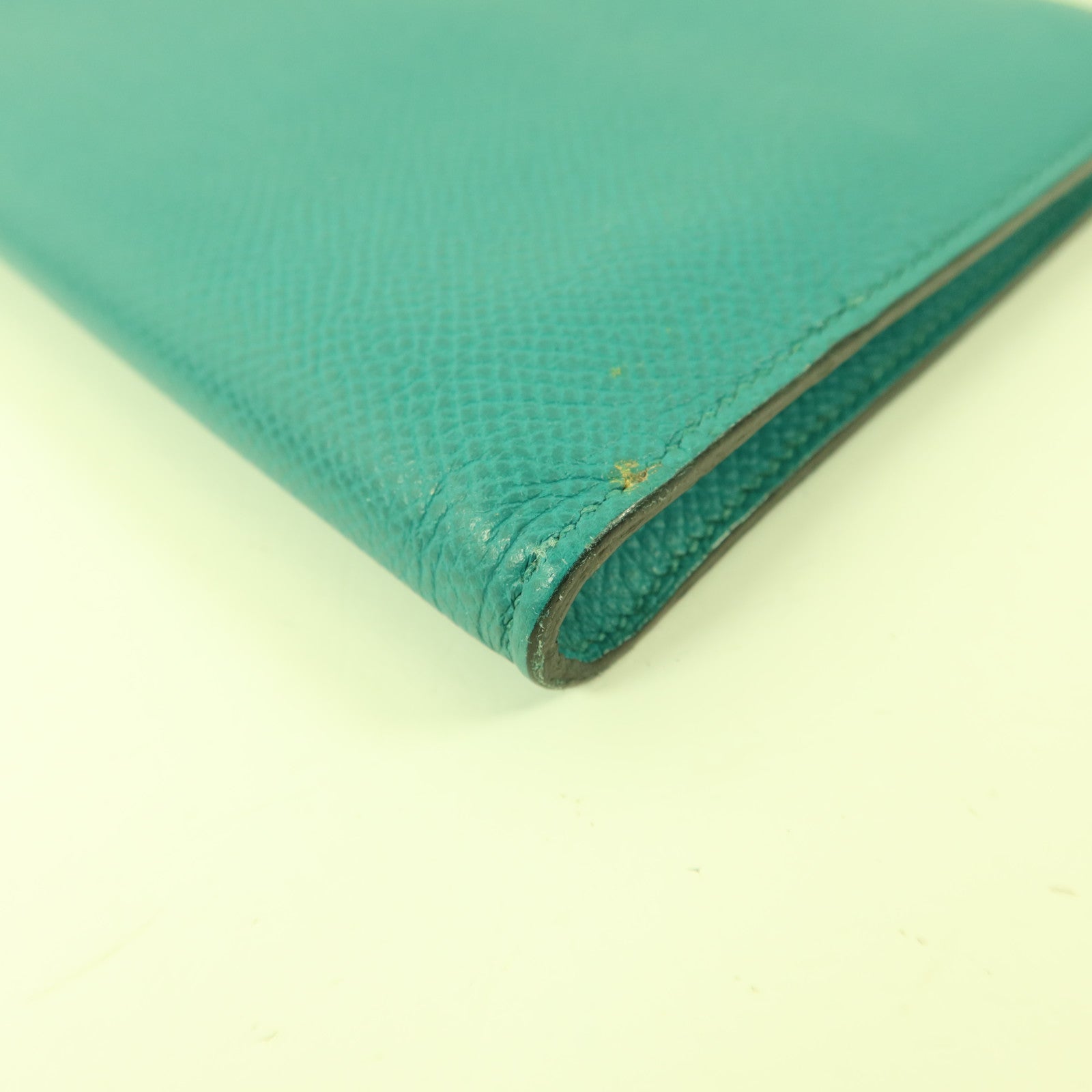 HERMES 【激減優惠】Epsom皮革Zipper Long Wallet銀扣拉鏈長錢包Bleu Paon