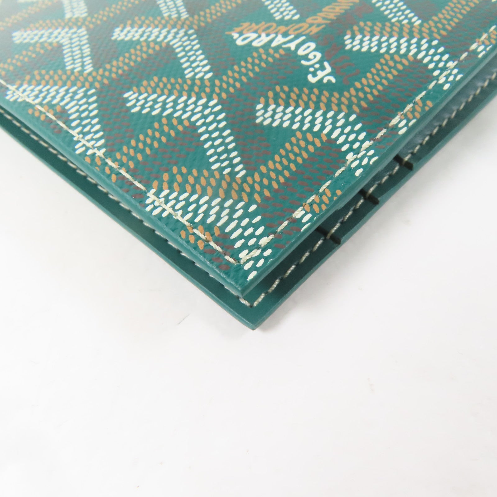 GOYARD 塗層帆布Card Case銀扣卡片套綠色