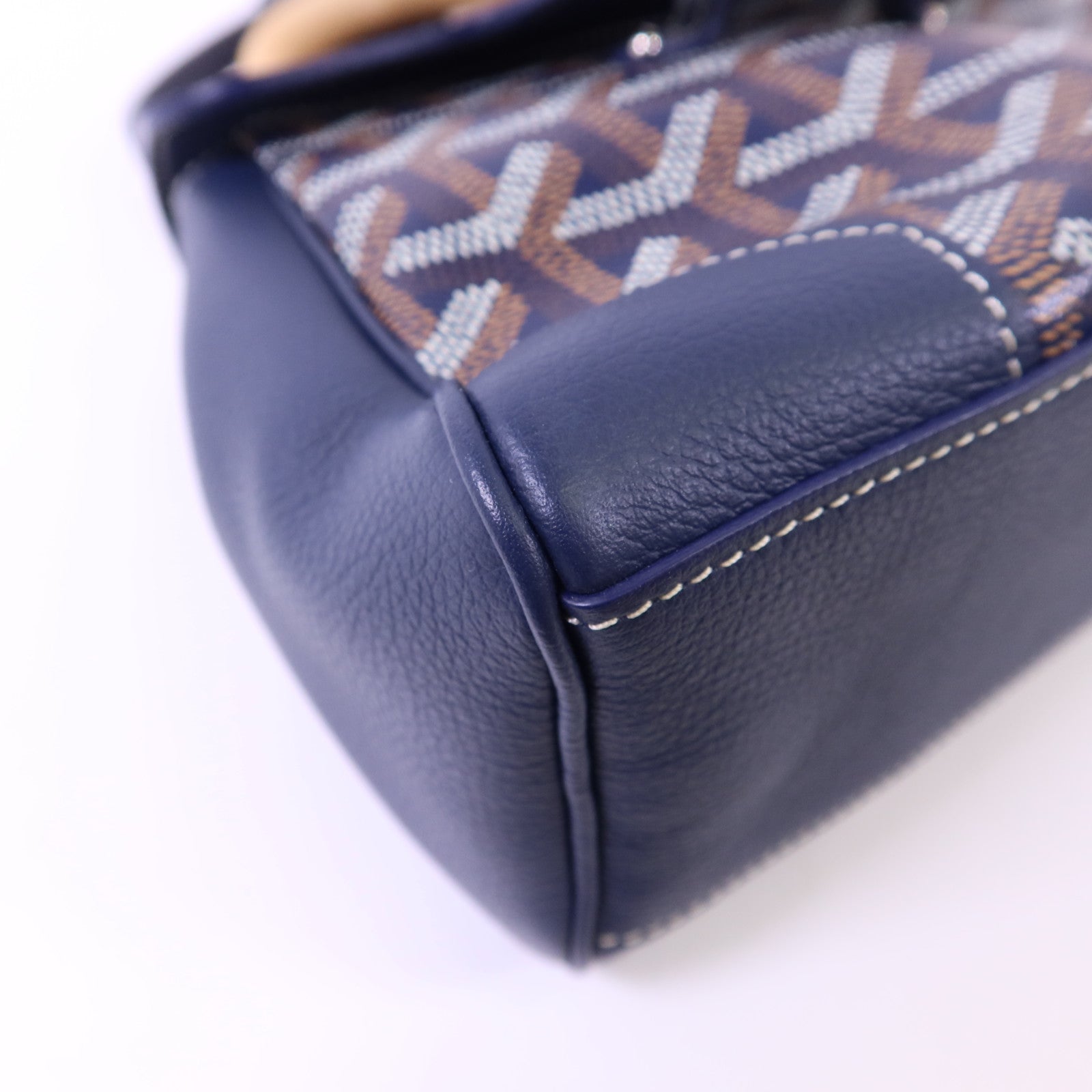 GOYARD 塗層帆布/牛皮皮革Souple Mini銀扣手挽肩背兩用袋