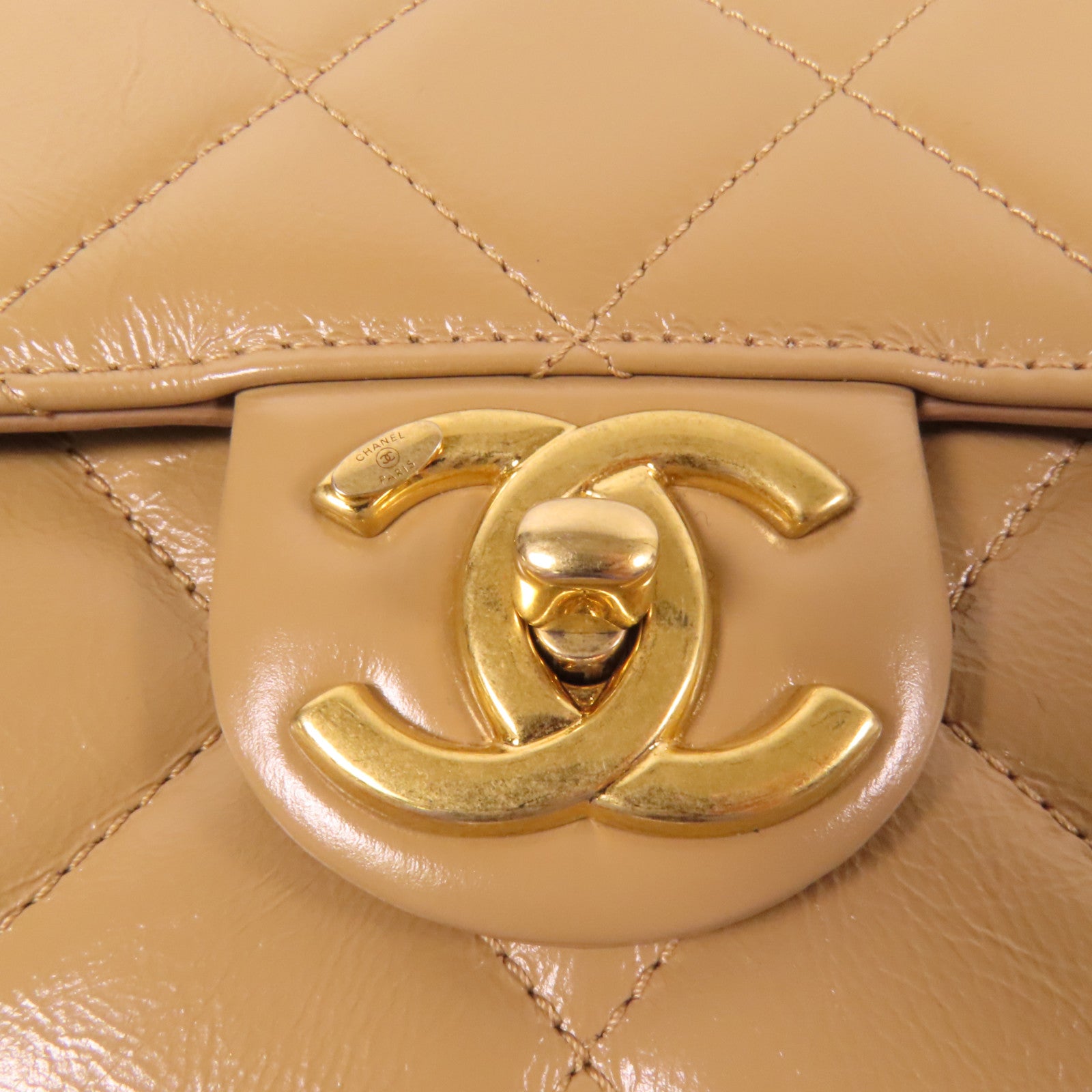 CHANEL 牛皮皮革Chain Shoulder金扣鏈帶肩背袋