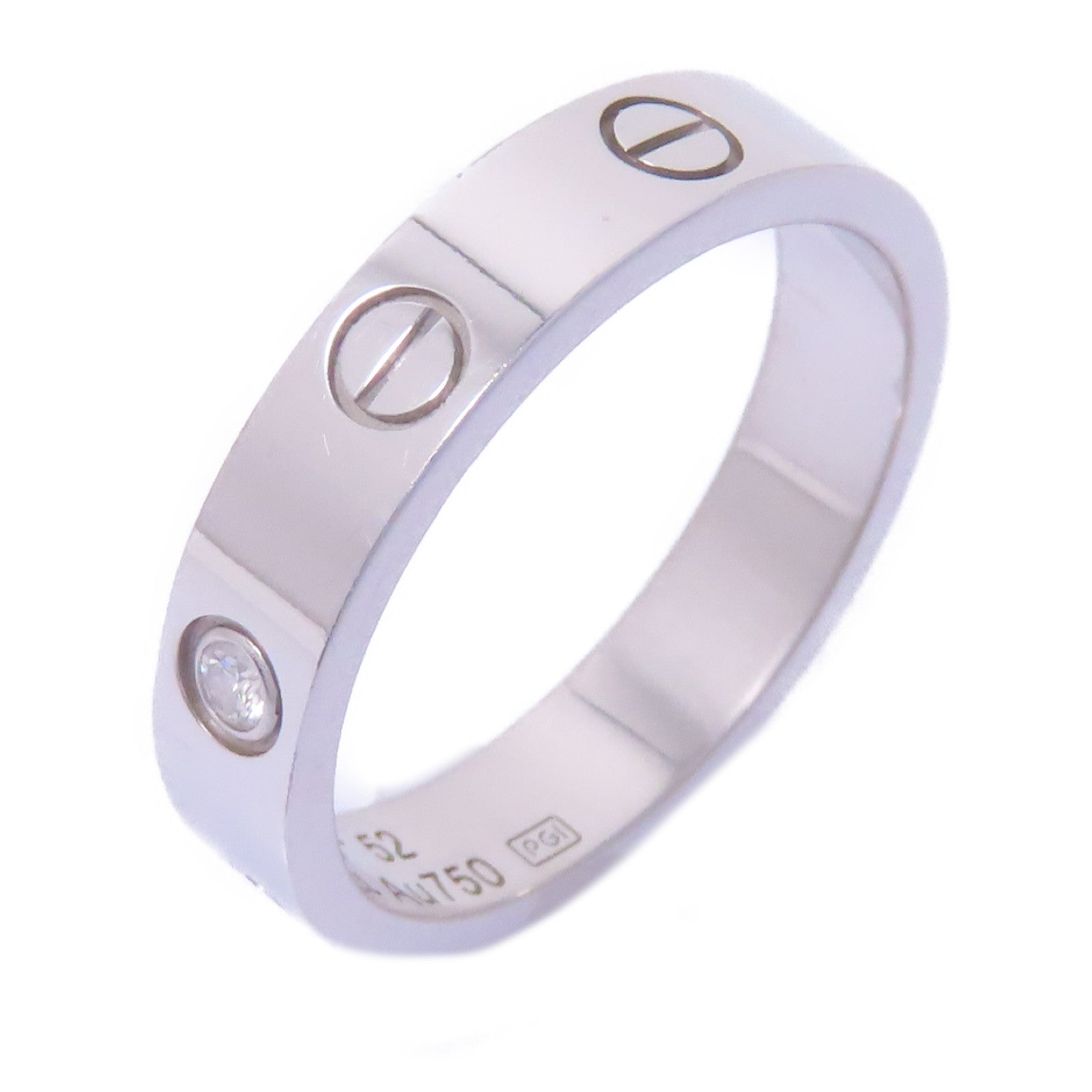 CARTIER 18K白金Love Ring戒指Cartier#52/US#6.25