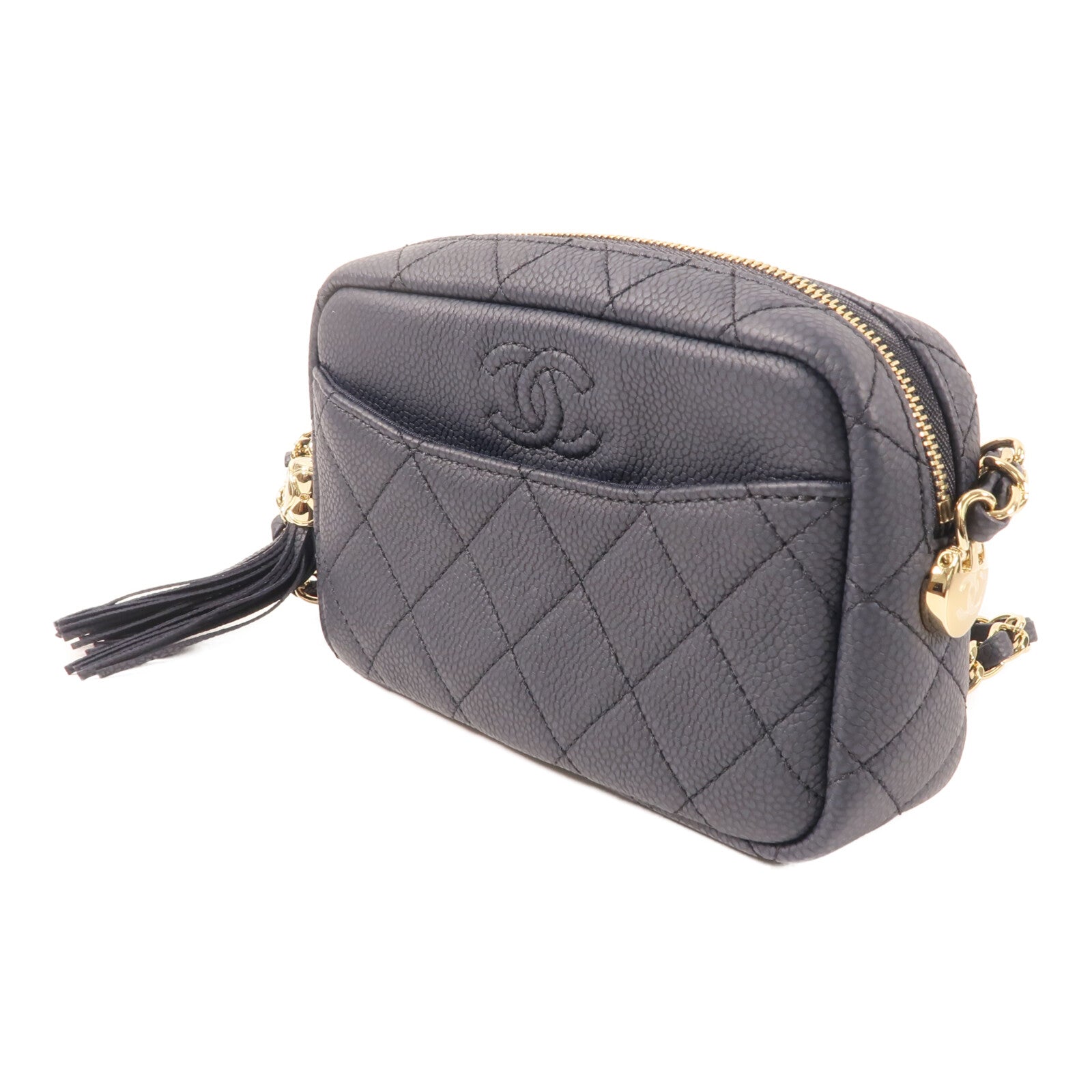 CHANEL 【激減優惠】牛皮皮革Chain Shoulder金扣鏈帶肩背袋