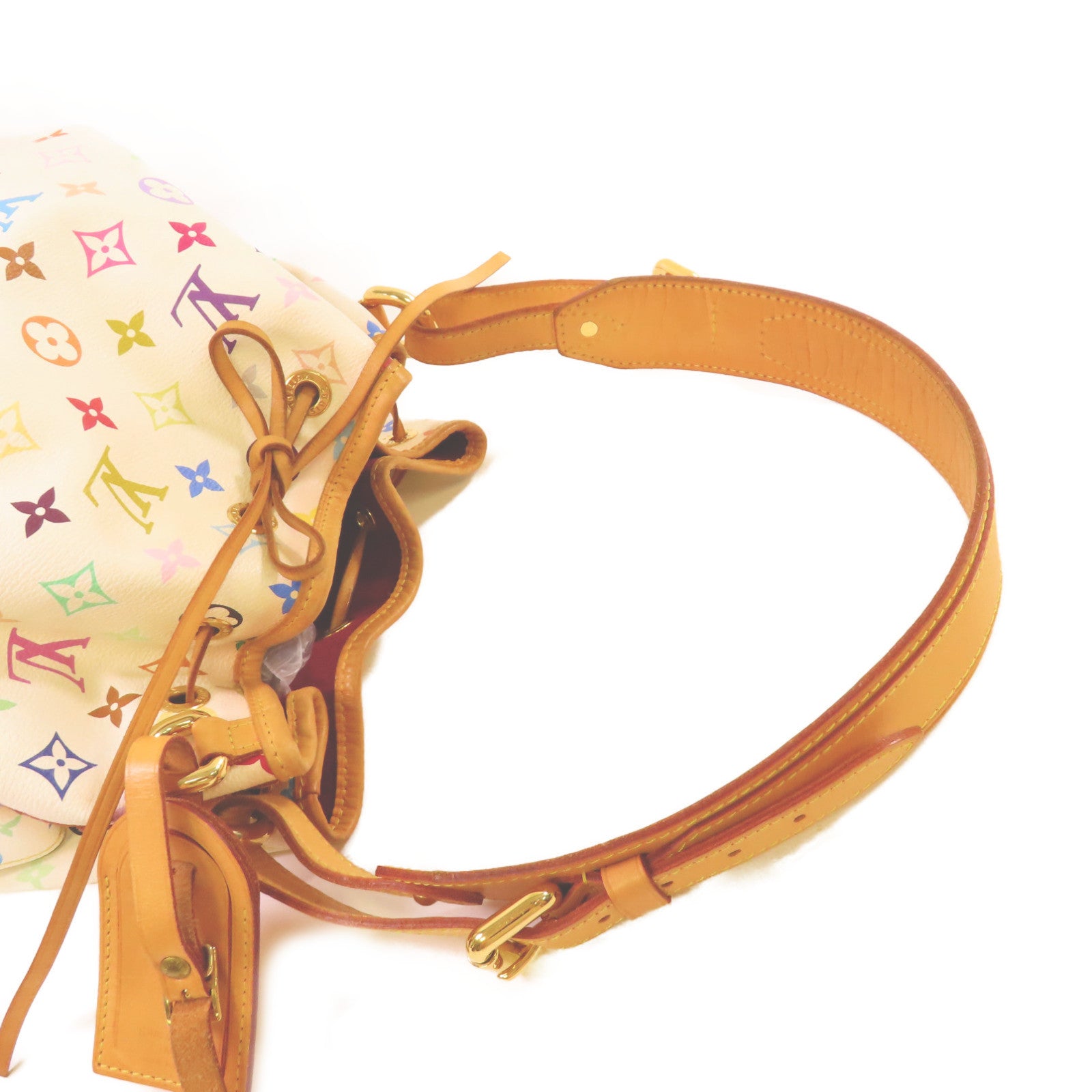 LOUIS VUITTON Monogram Multicolor Petit Noe Shoulder Bag金扣肩背袋白色/彩色