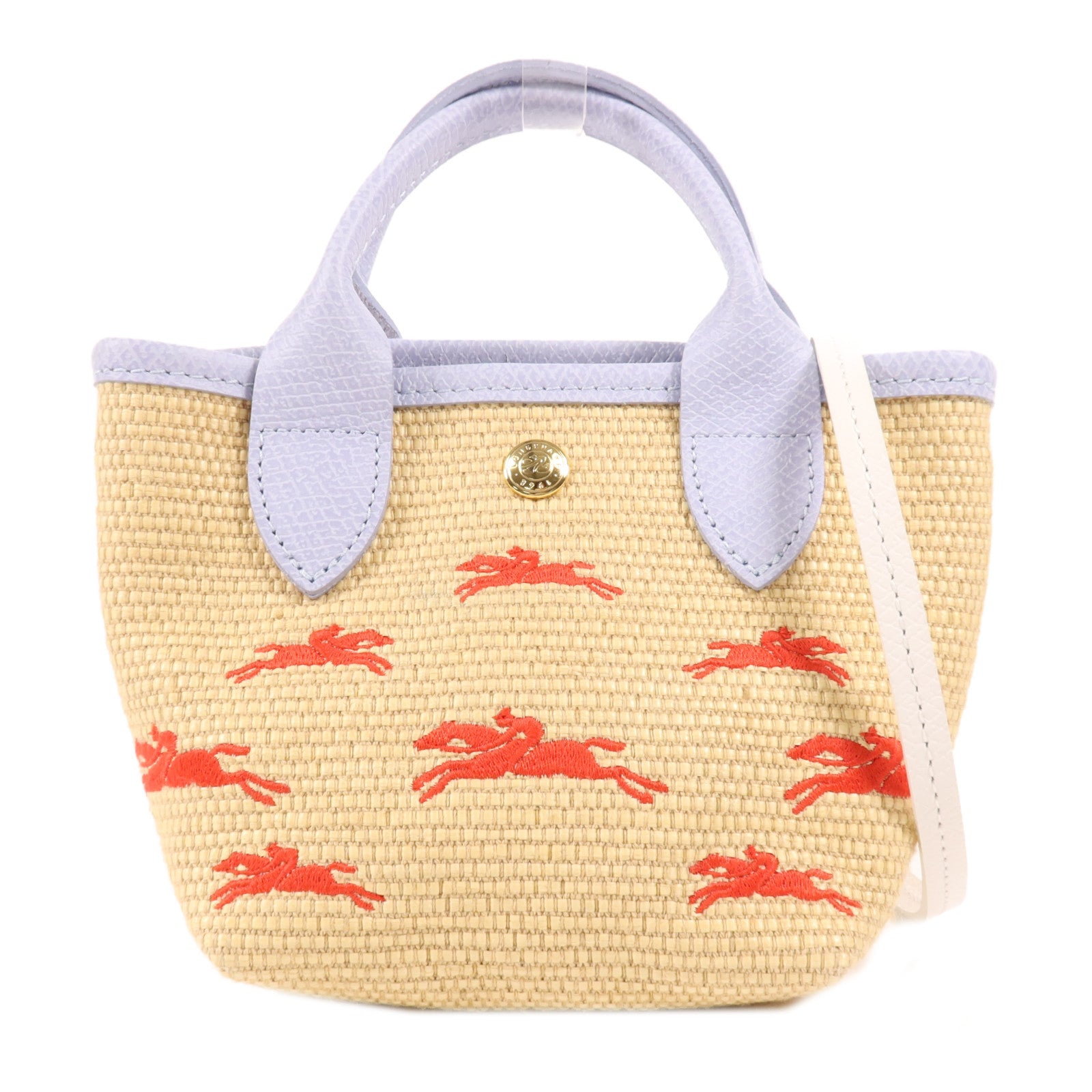 Longchamp 藤料Shoulder Bag金扣手挽肩背兩用袋