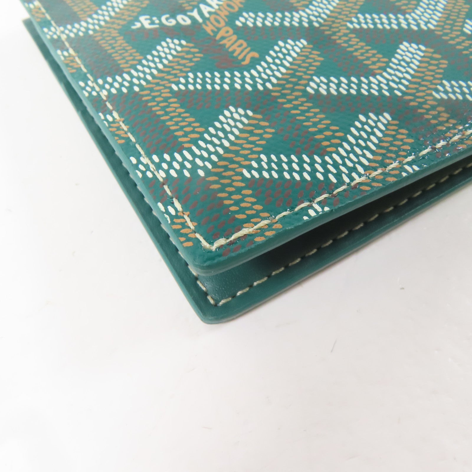 GOYARD 塗層帆布Card Case銀扣卡片套綠色