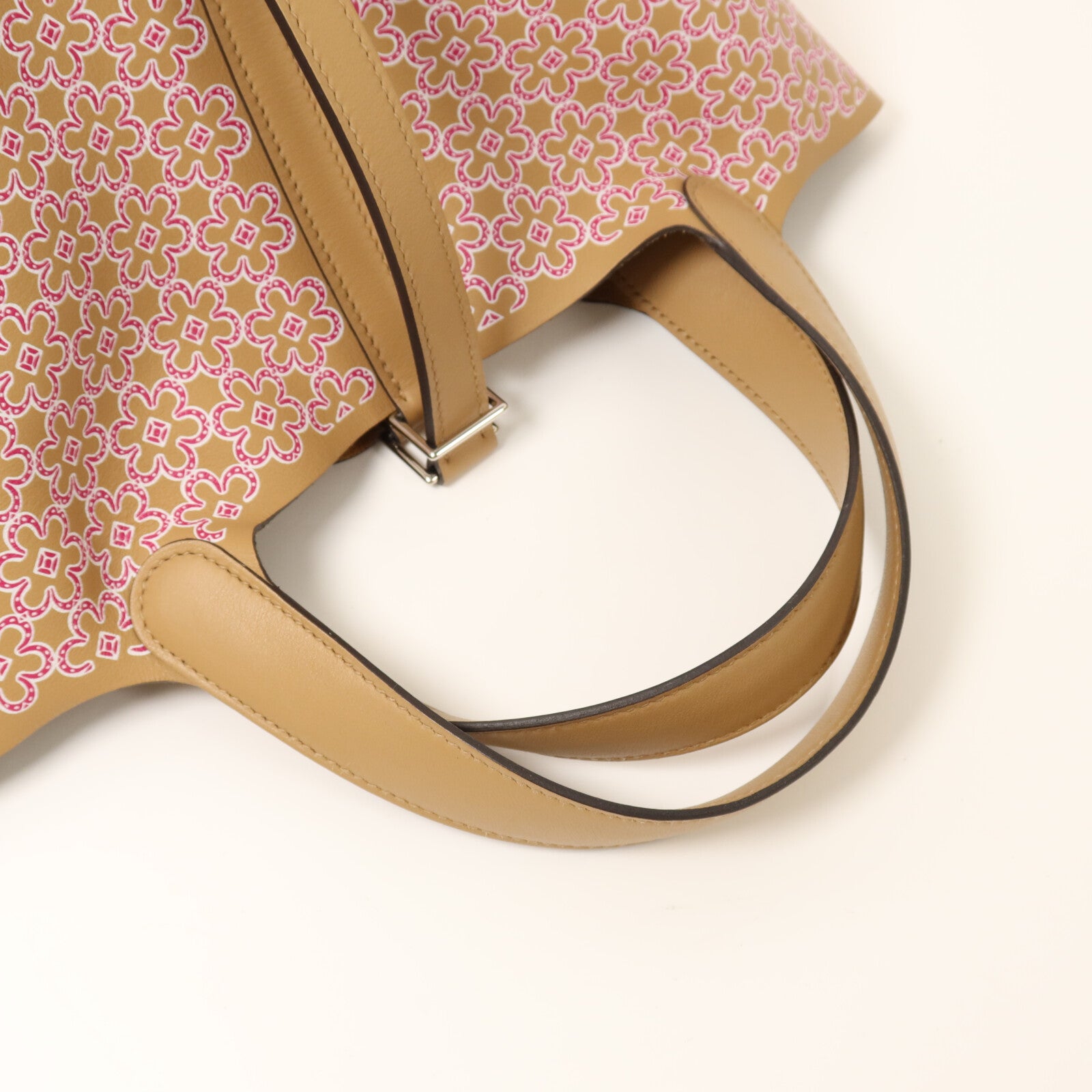 HERMES Swift皮革Picotin PM Lucky Daisy手挽袋銀扣手挽袋Chai/紫色